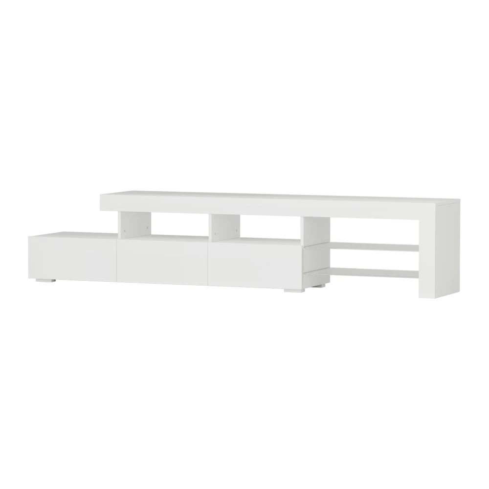 1 Artiss Entertainment Unit TV Cabinet LED 215cm Caya - White, 1 of 7