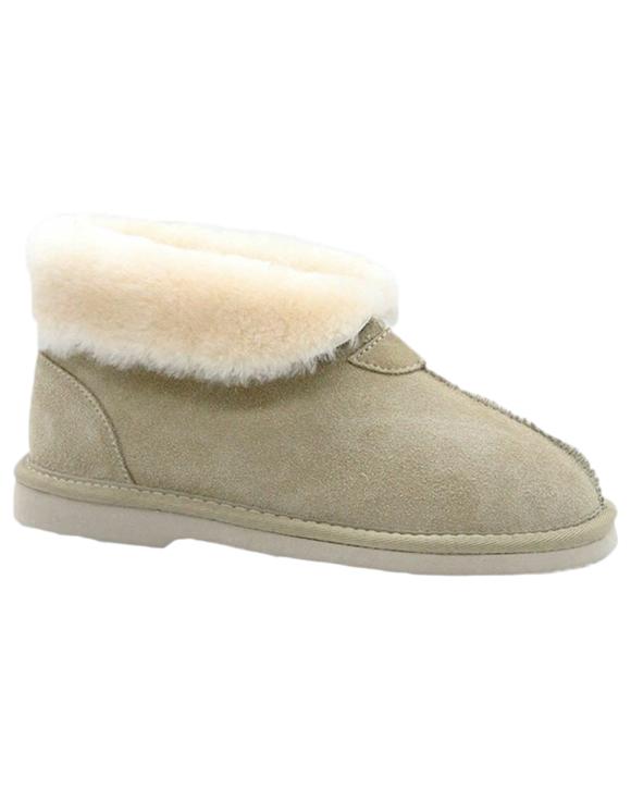 Grosby Womens Ugg Short Boots Suede Leather Sheepskin Princess Beige Slippers