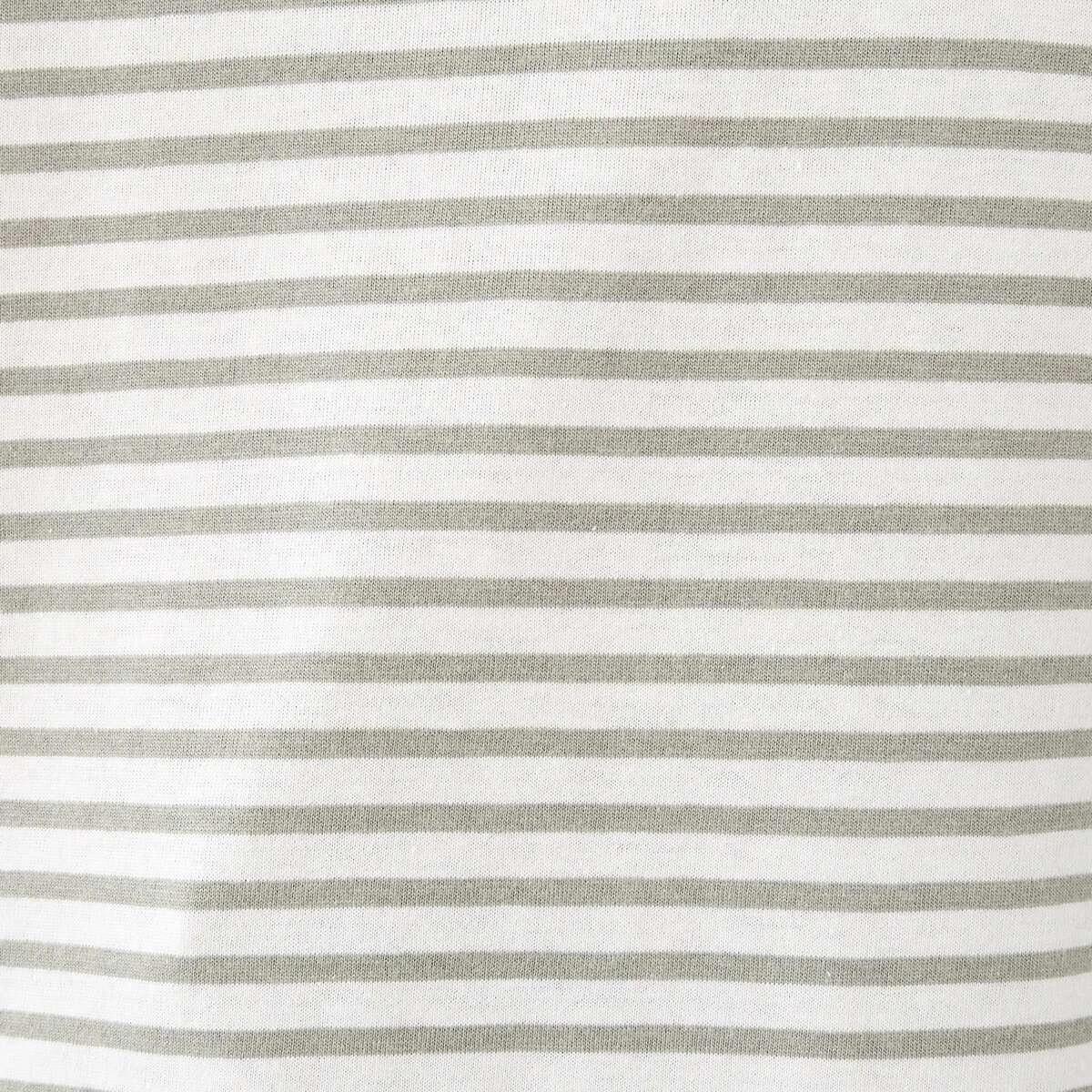 6 Long Sleeve Cotton Modal T-shirt 2 TONE STRIPE STRIPE SOFT KHAKI, 6 of 6
