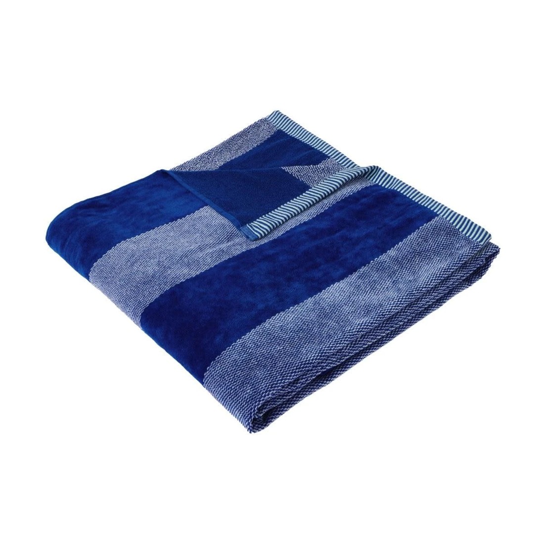 3 Striped Cotton Beach Blanket - Blue, 3 of 6