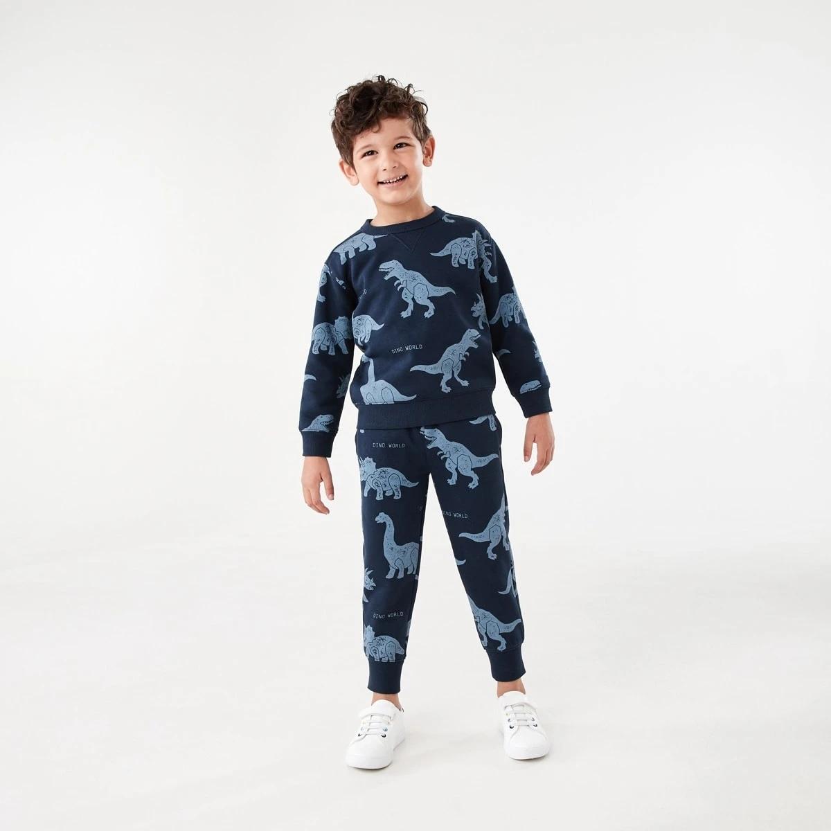 5 All Over Print Crew Neck Sweatshirt Blu Dino, 5 of 8