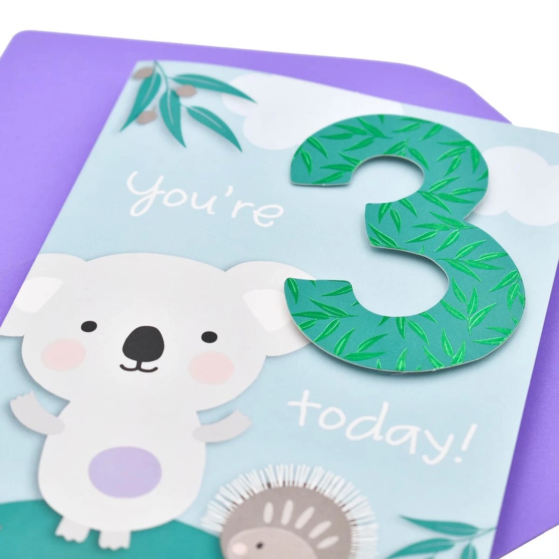 3 Hallmark Birthday Card Age 3 - Koala & Echidna, 3 of 3