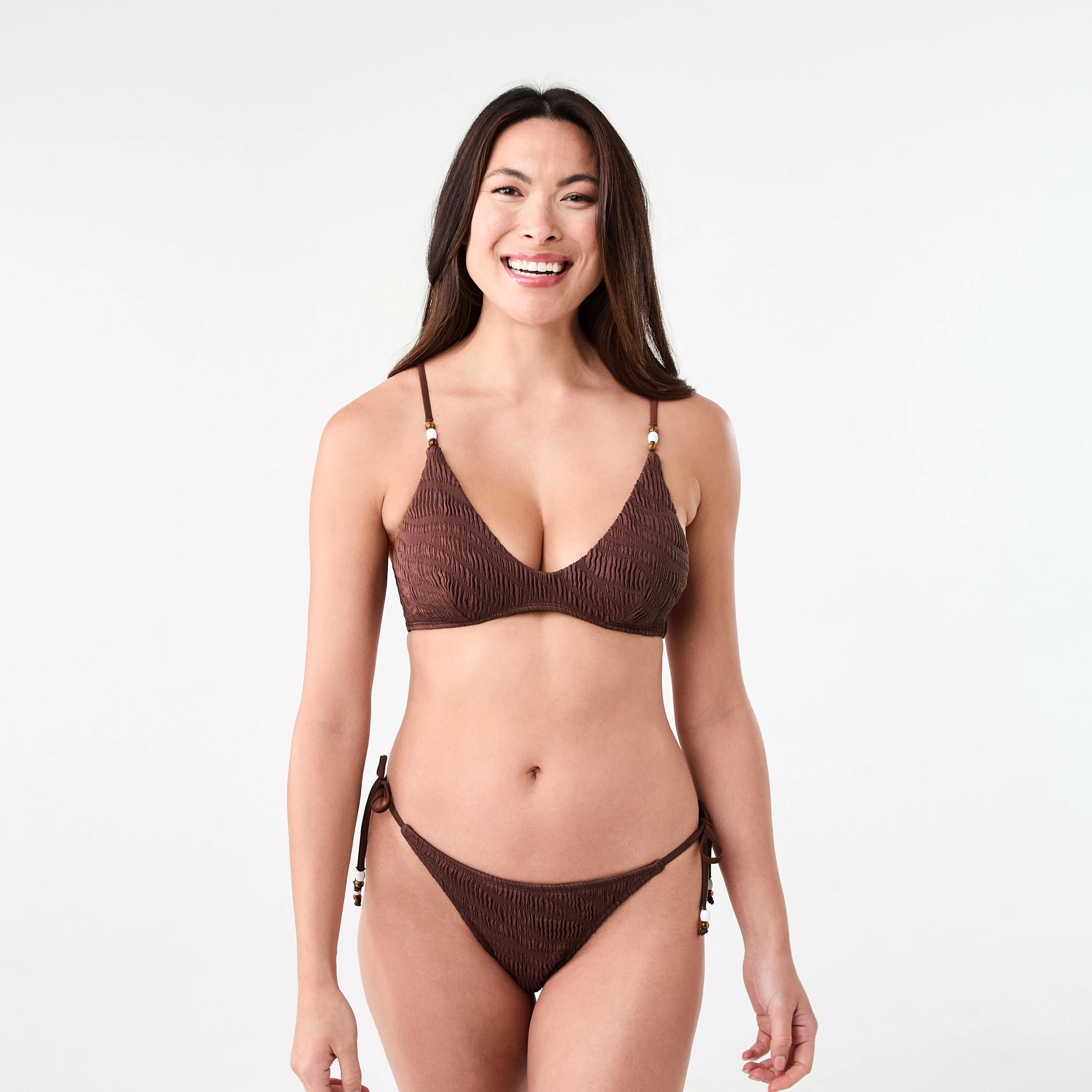 7 Textured Bralette Bikini Top DARK HENNA, 7 of 7