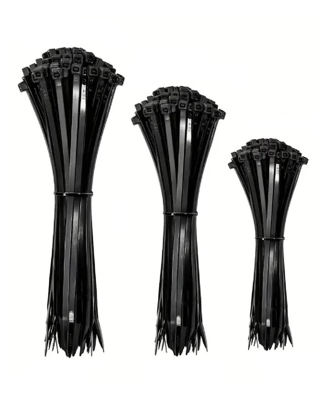 Christmas Warehouse 180x Black Nylon Cable Zip Ties - 10cm, 15cm & 20cm ...