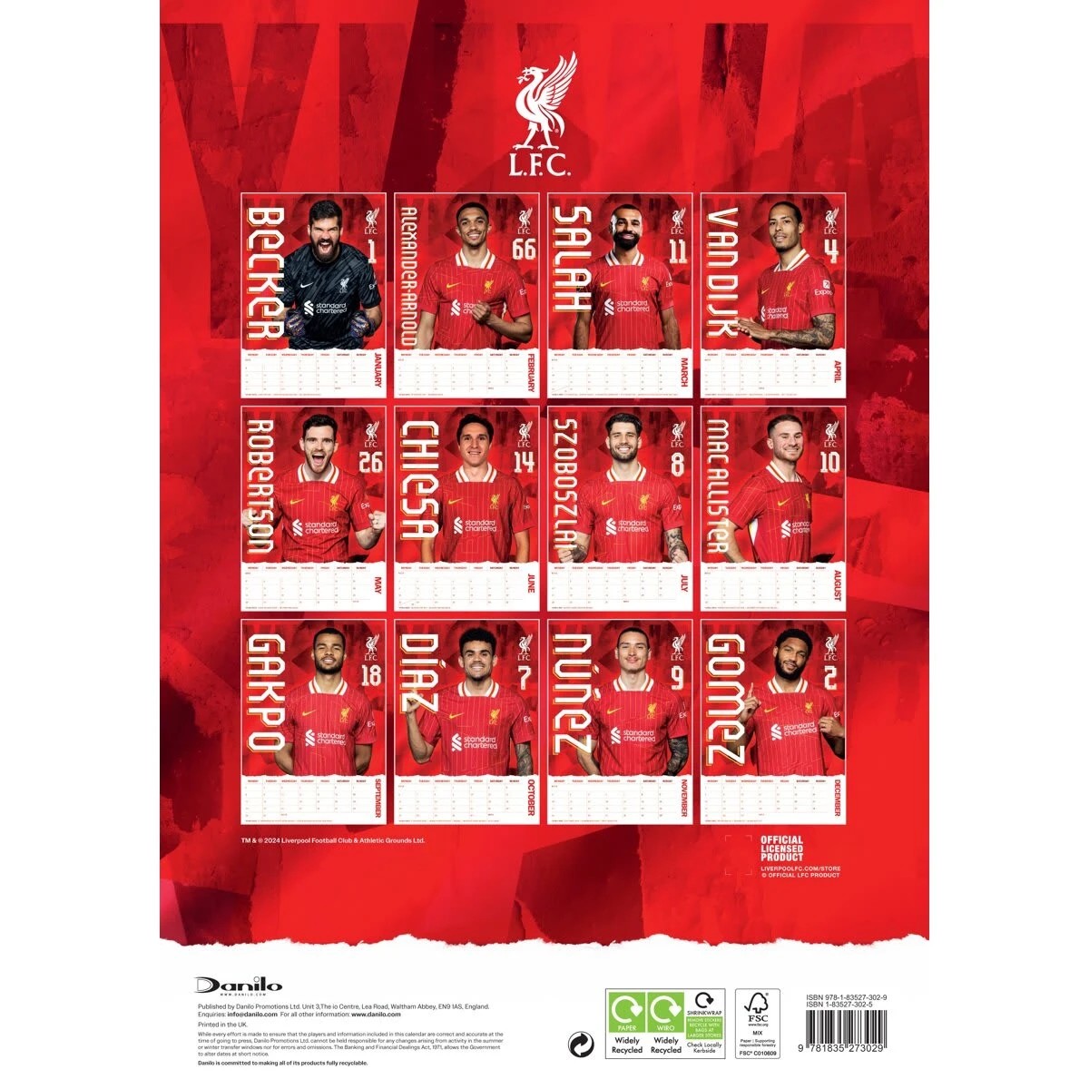 2 Official 2025 A3 Calendar - Liverpool FC, 2 of 5