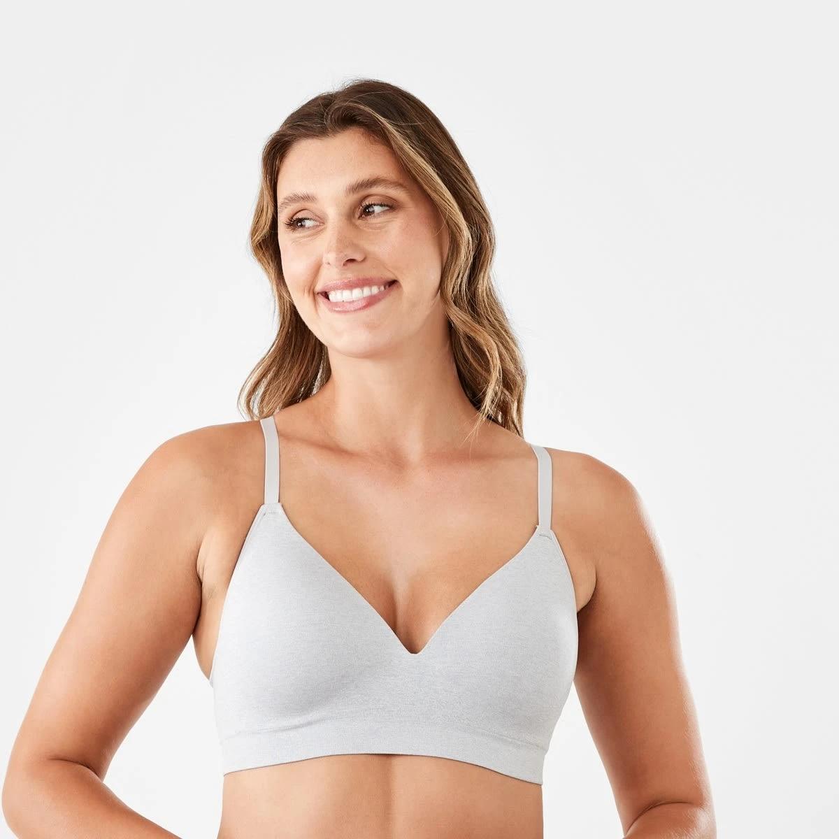 4 2 Pack Wirefree Racerback T-shirt Bra SILVER MARLE, WHITE, 4 of 10