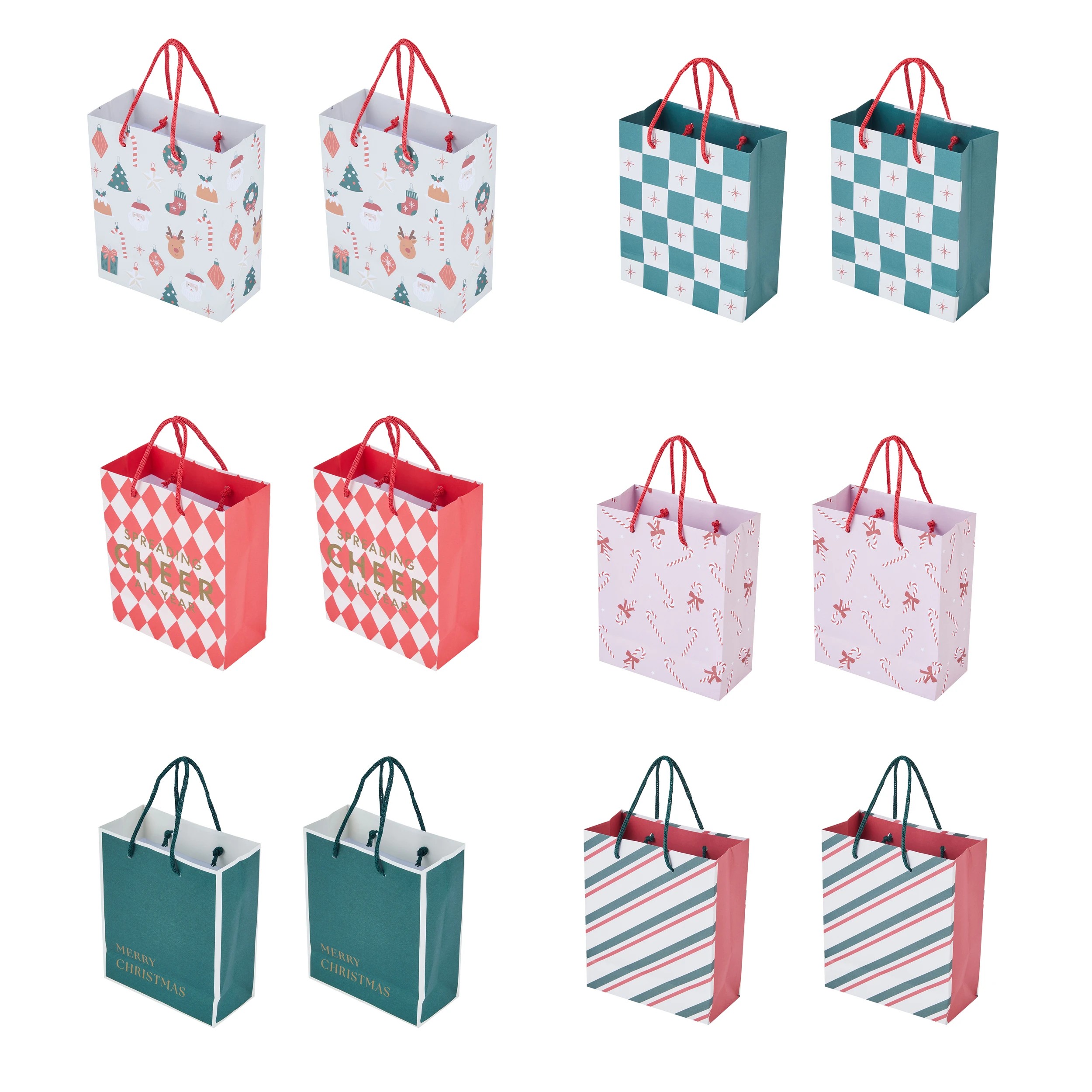 1 4 Pack Christmas Gift Bags - Small, Assorted, 1 of 7