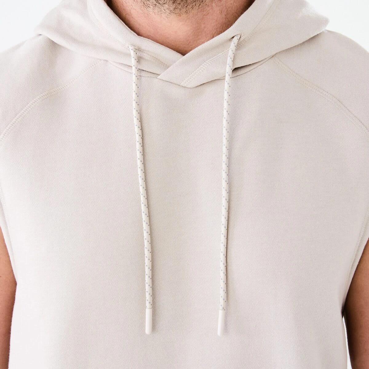5 Active Mens Sleeveless Hoodie Sil Beige, 5 of 6