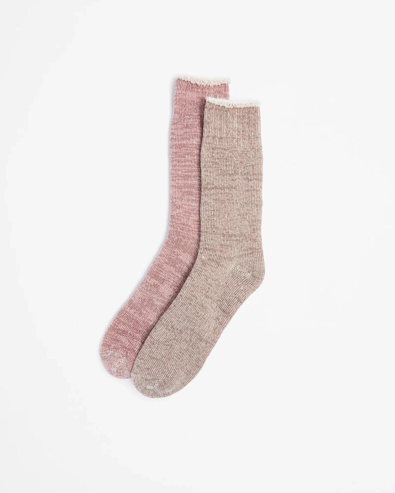 1 Target 2 Pack Outdoor Crew Socks OAT MARLE/PINK, 1 of 3