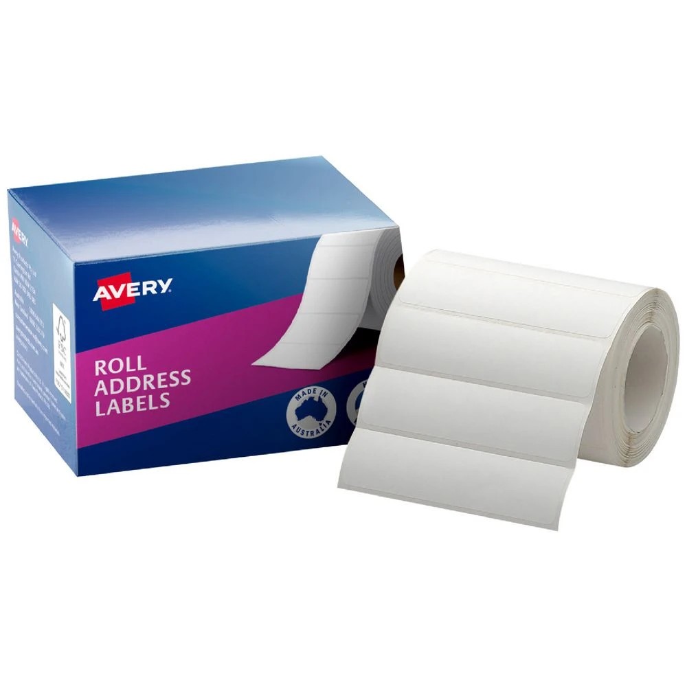 1 Avery Roll Address Labels 89 x 24mm White 500 Pack, 1 of 2