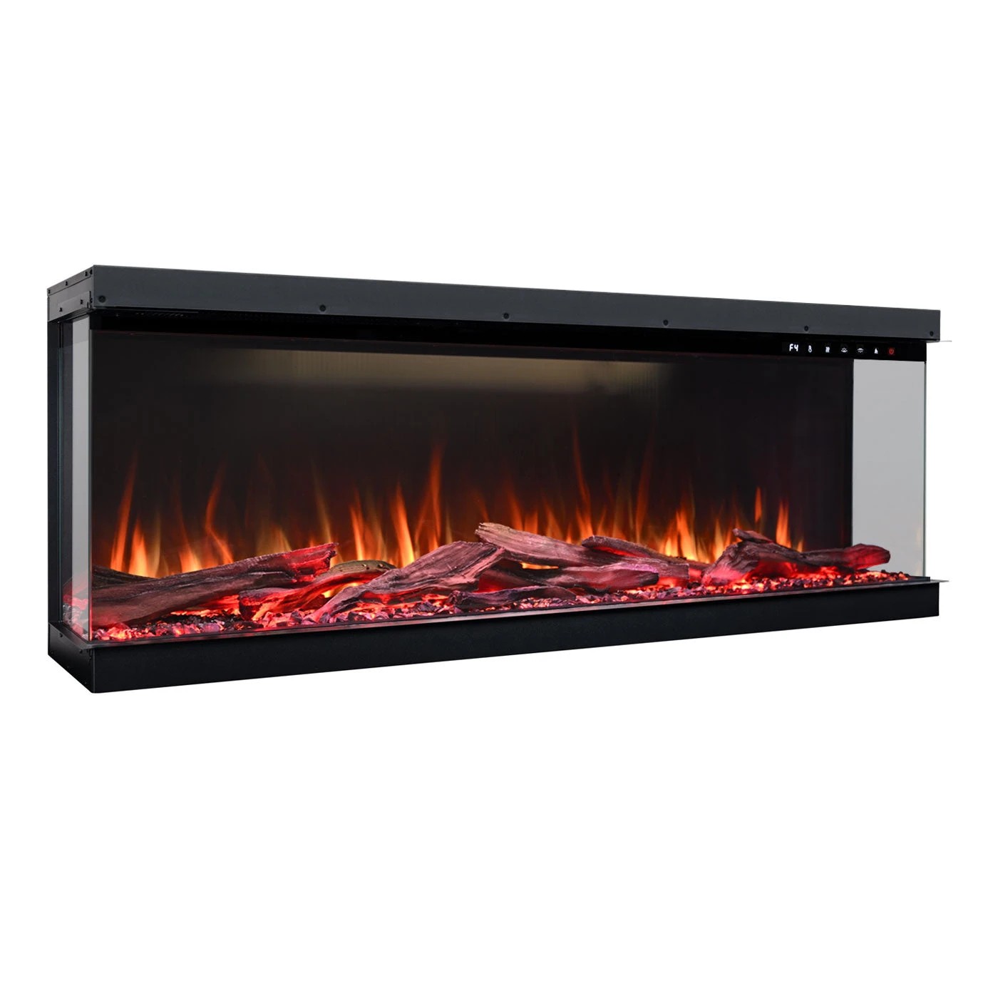 3 Moda Living Cascade 3-Sided 60 inch Extra Deep Electric Fireplace - Black, 3 of 7