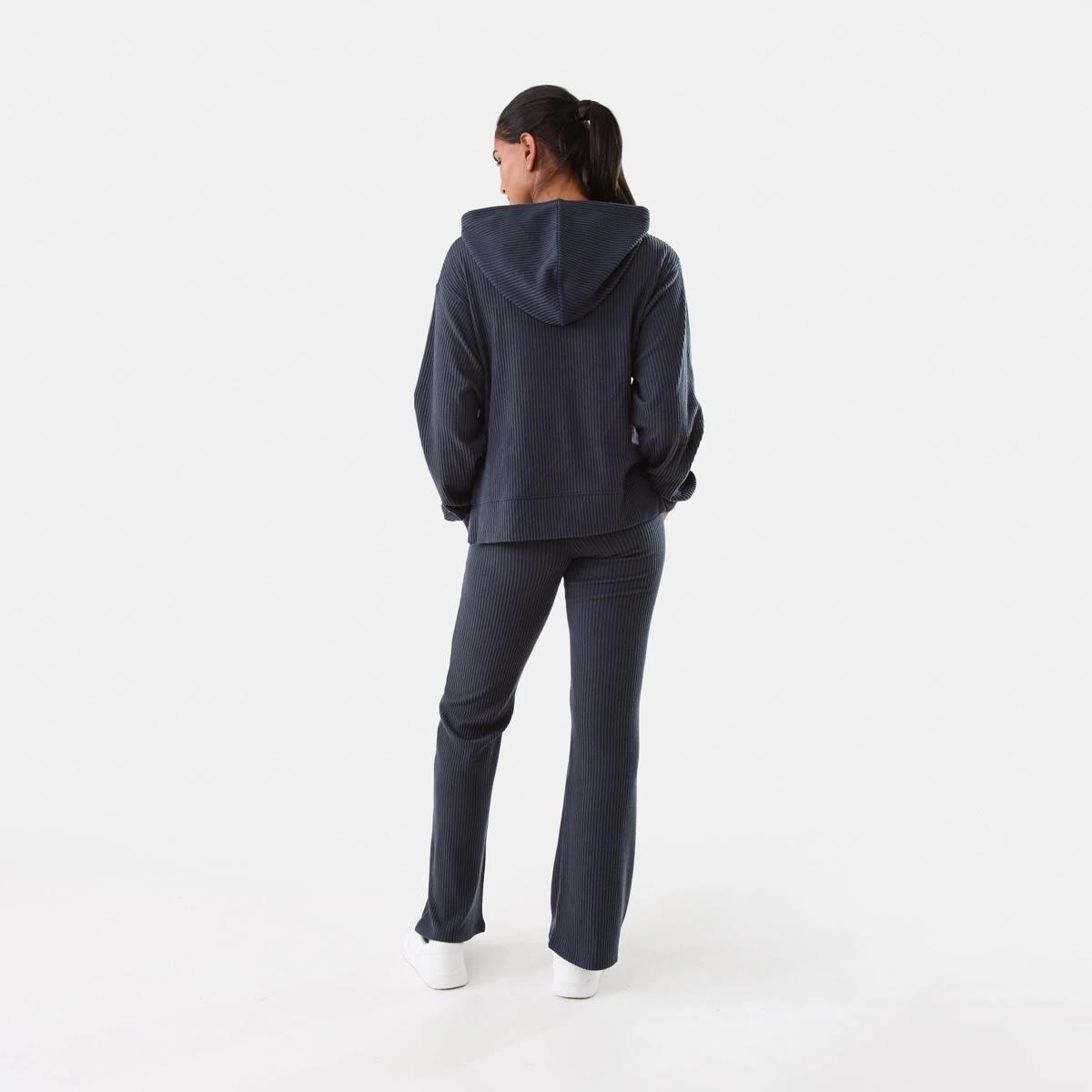 4 Everlast Womens Ribbed Luxe Flare Trackpants Wshed Navy, 4 of 5