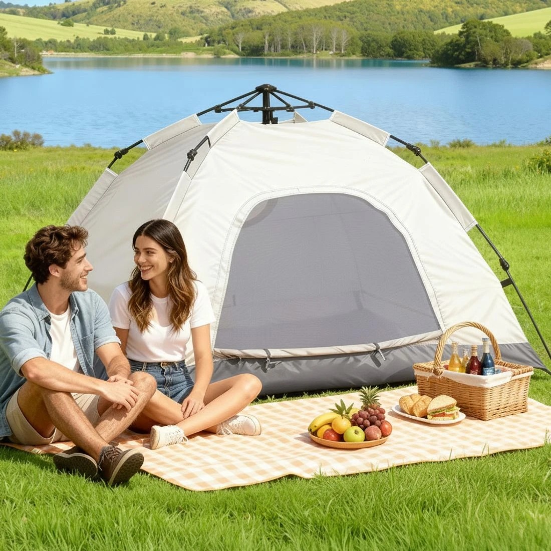 4 Weisshorn Camping Tent Instant Tent Pop up 2 Person Outdoor Hiking Tents Hiking - Beige, 4 of 7