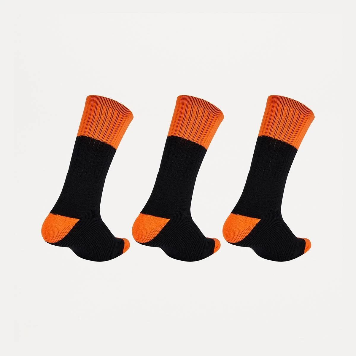 2 3 Pack Work Socks BLACK ORANGE TOP, 2 of 3