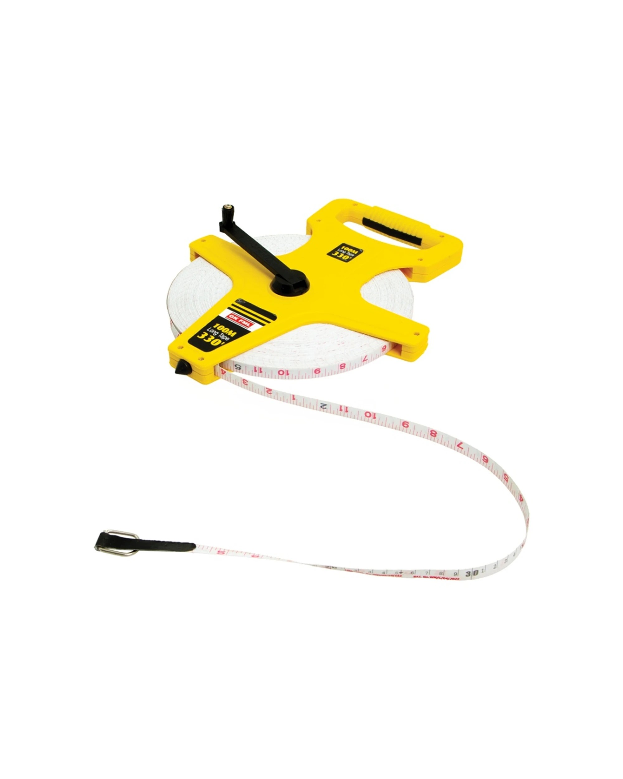 3 Victor Sports Tape Measure Open Reel Handle Metric Imperial 100m - Yellow, 3 of 3
