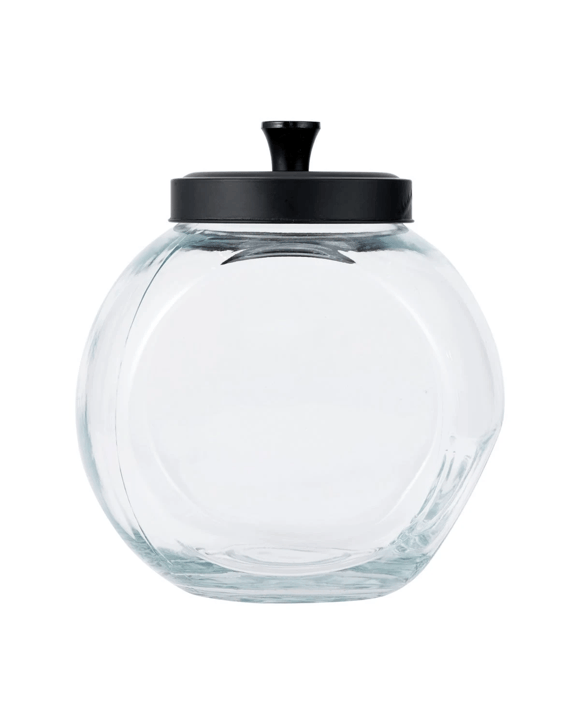 2L Glass Jar with Black Metal Lid