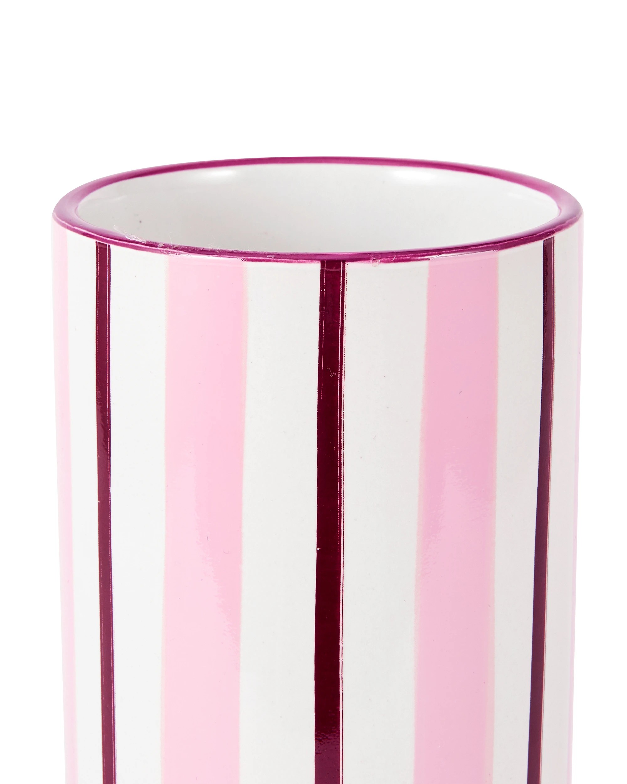 4 Pink Stripe Ceramic Vase, 4 of 5