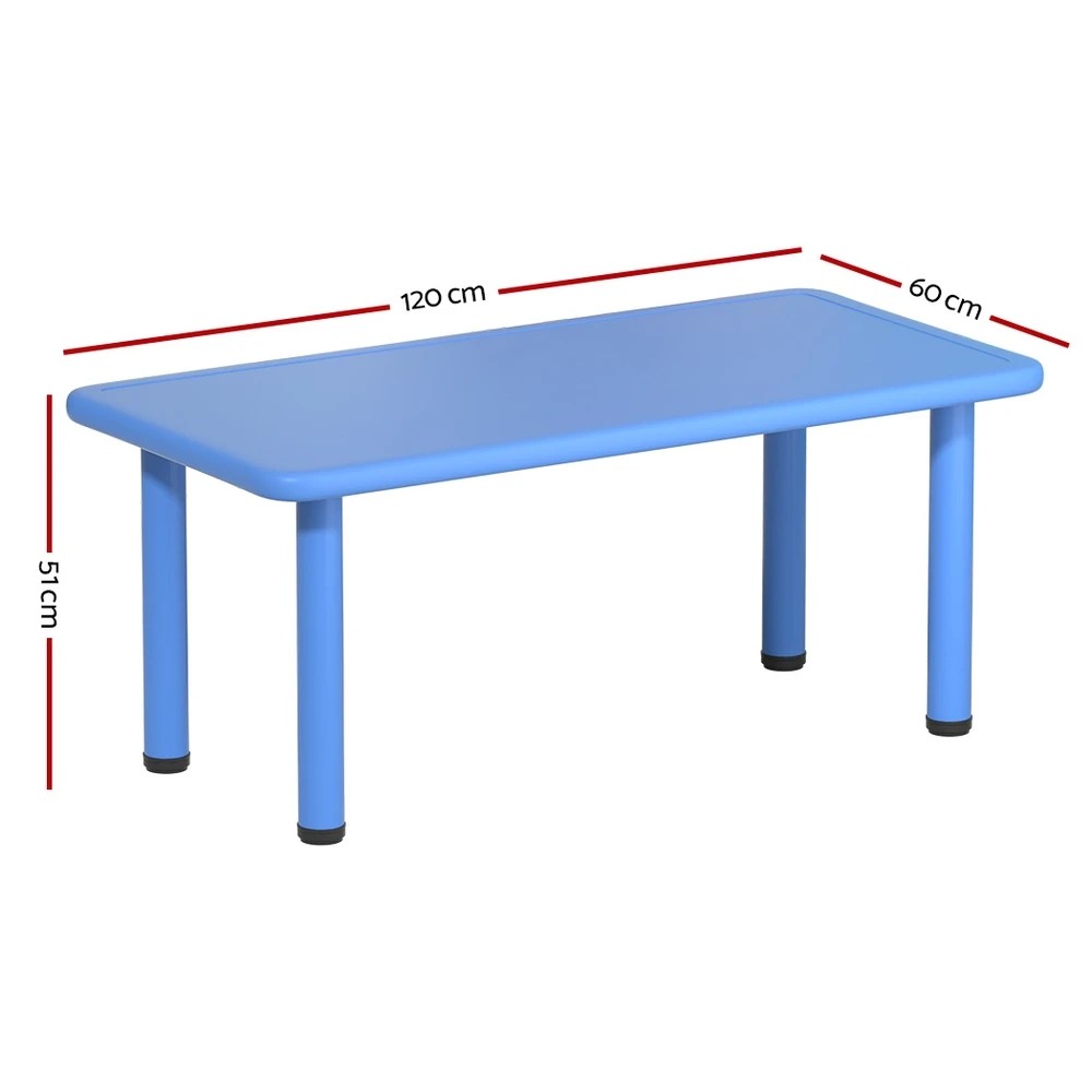 2 Keezi Kids Table Plastic Square Activity Study Desk 60X120CM - Blue, 2 of 5