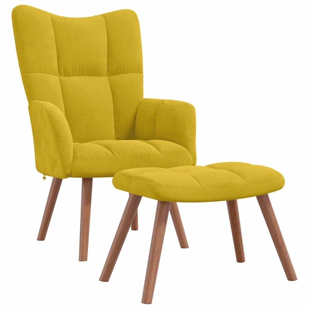 2 vidaXL Relaxing chair Footrest - Yellow, 2 of 9