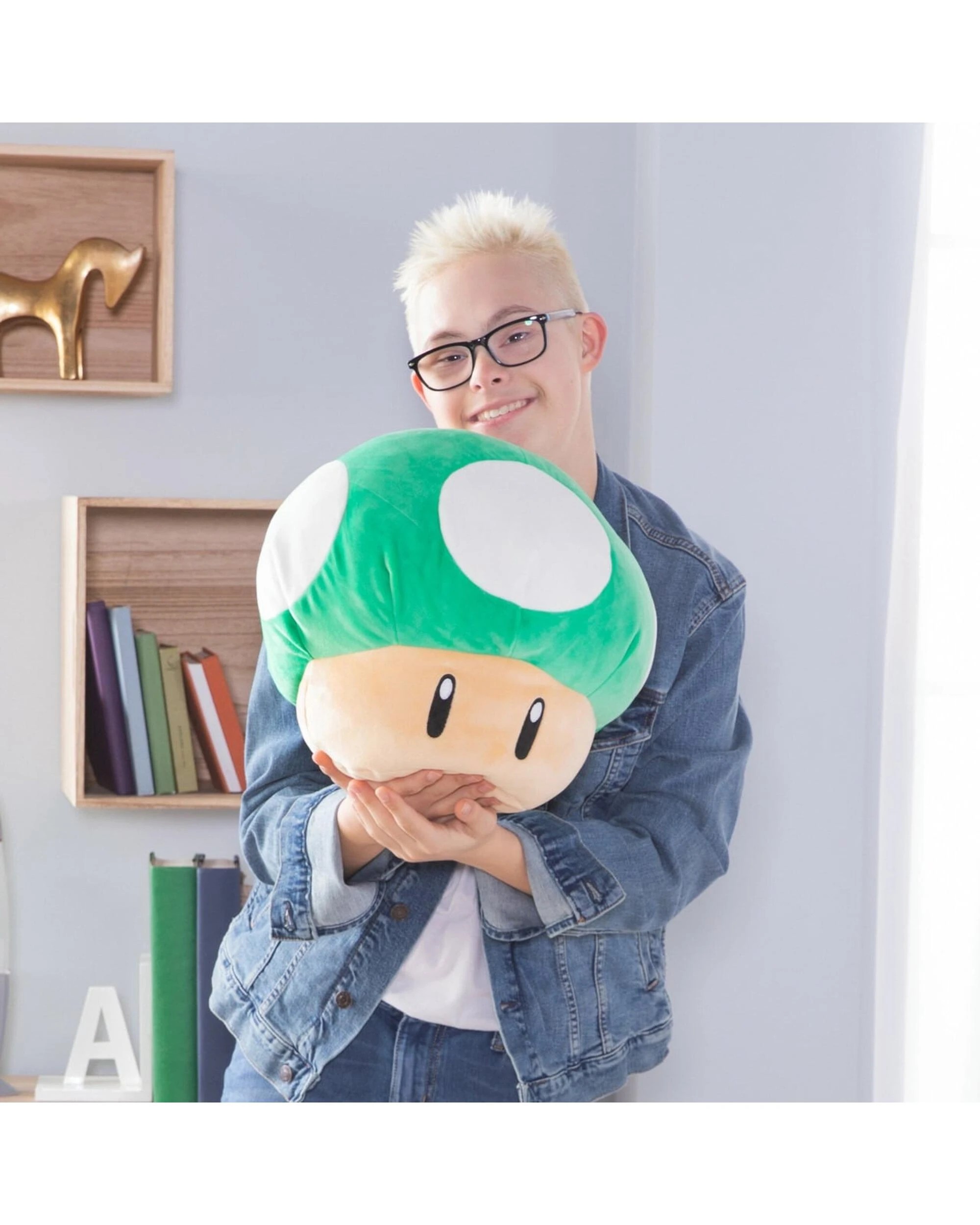 3 Club Mocchi-Mocchi Super Mario 1-Up Mushroom Mega 15 inch Plush, 3 of 3