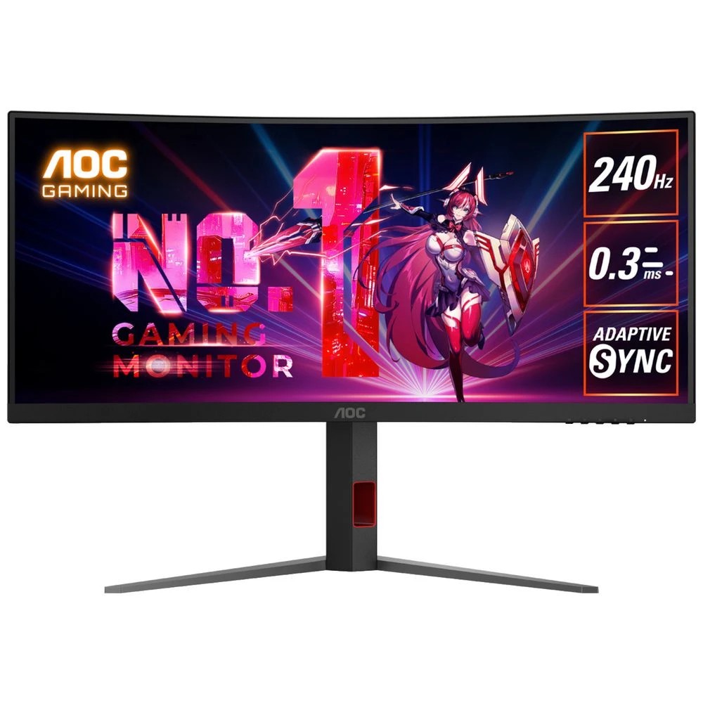 1 AOC 34" WQHD 240Hz 0.3ms Curved Gaming Monitor CU34G4Z, 1 of 7