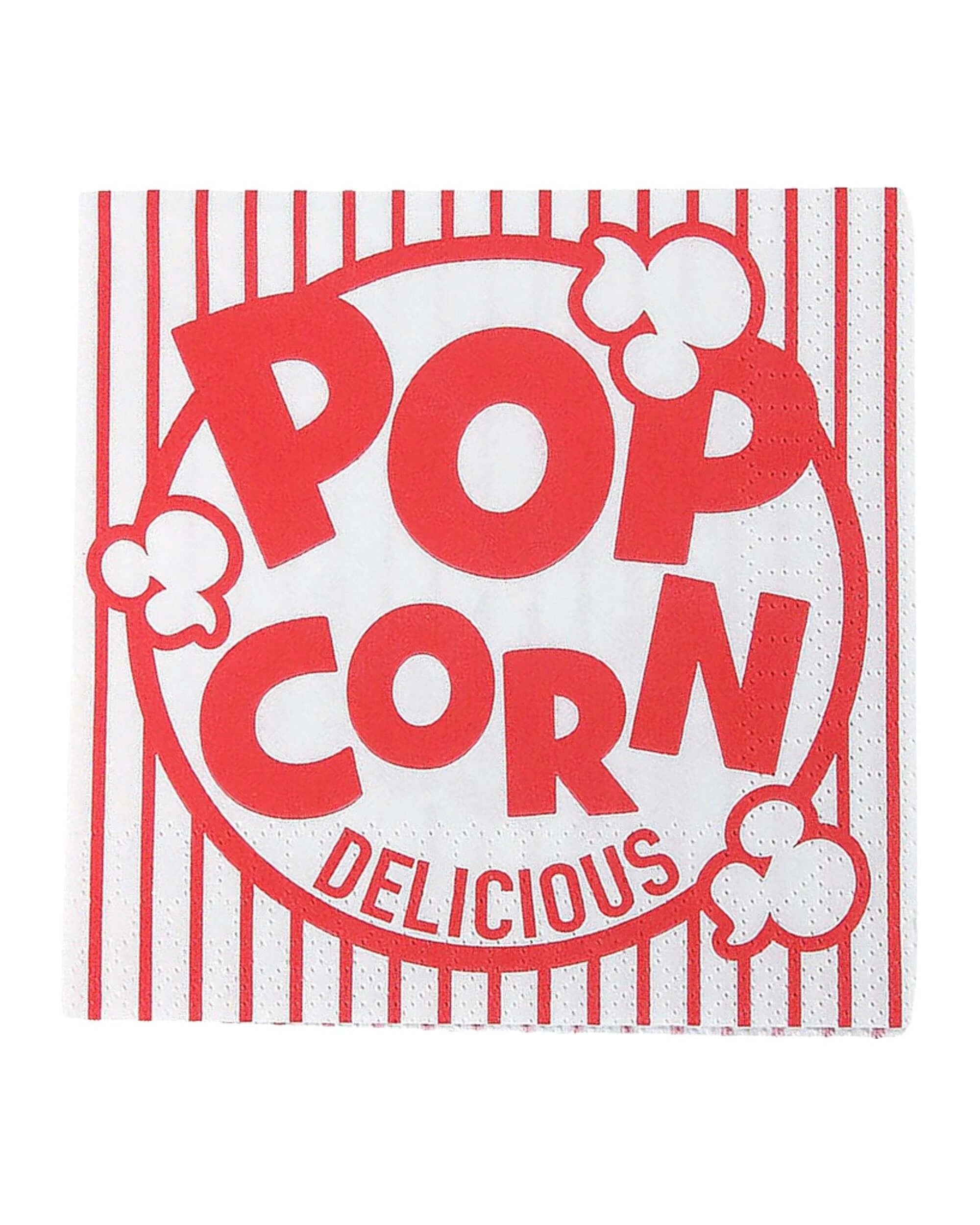 1 Fun Express Movie Party Popcorn Small Napkins Serviettes Pack of 16 - Red, 1 of 1
