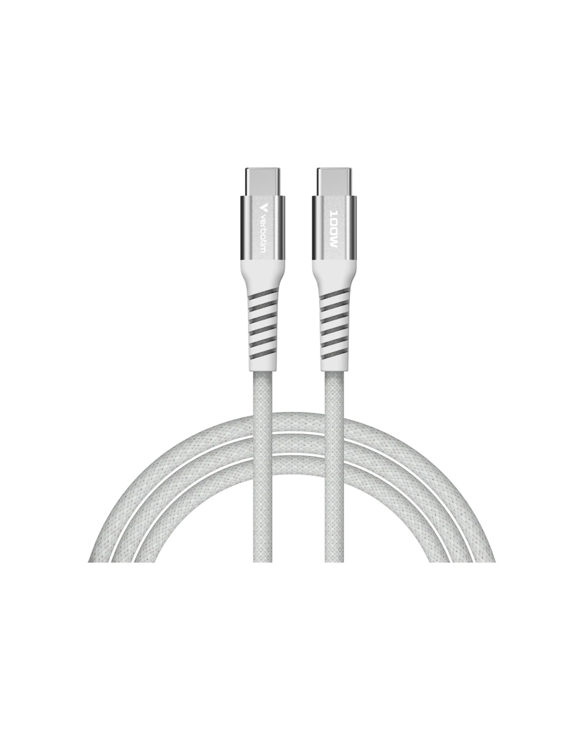 3 Verbatim USB-C to USB-C 100W Device Charger Cable Cord 120cm Magnetic - Grey, 3 of 5