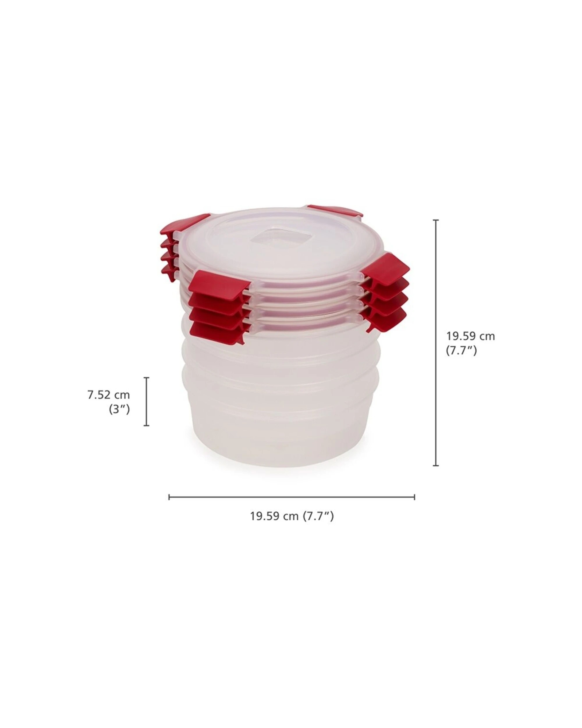 7 Joseph Joseph 2x 4pc Nest Lock Round Airtight Leakproof Food Storage Container - Red, 7 of 7