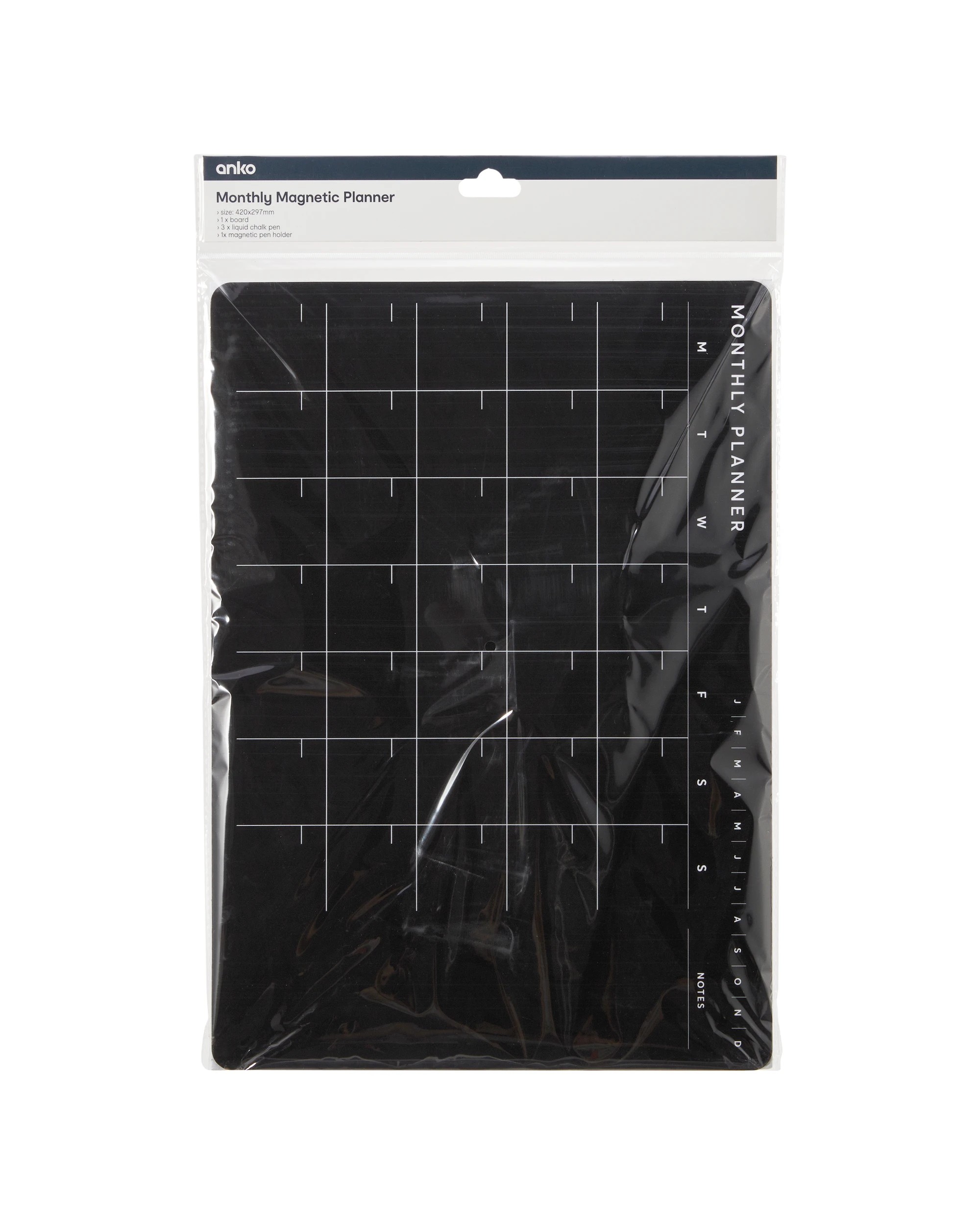 4 Monthly Magnetic Planner - Black 29.7cm x 42cm, 4 of 4
