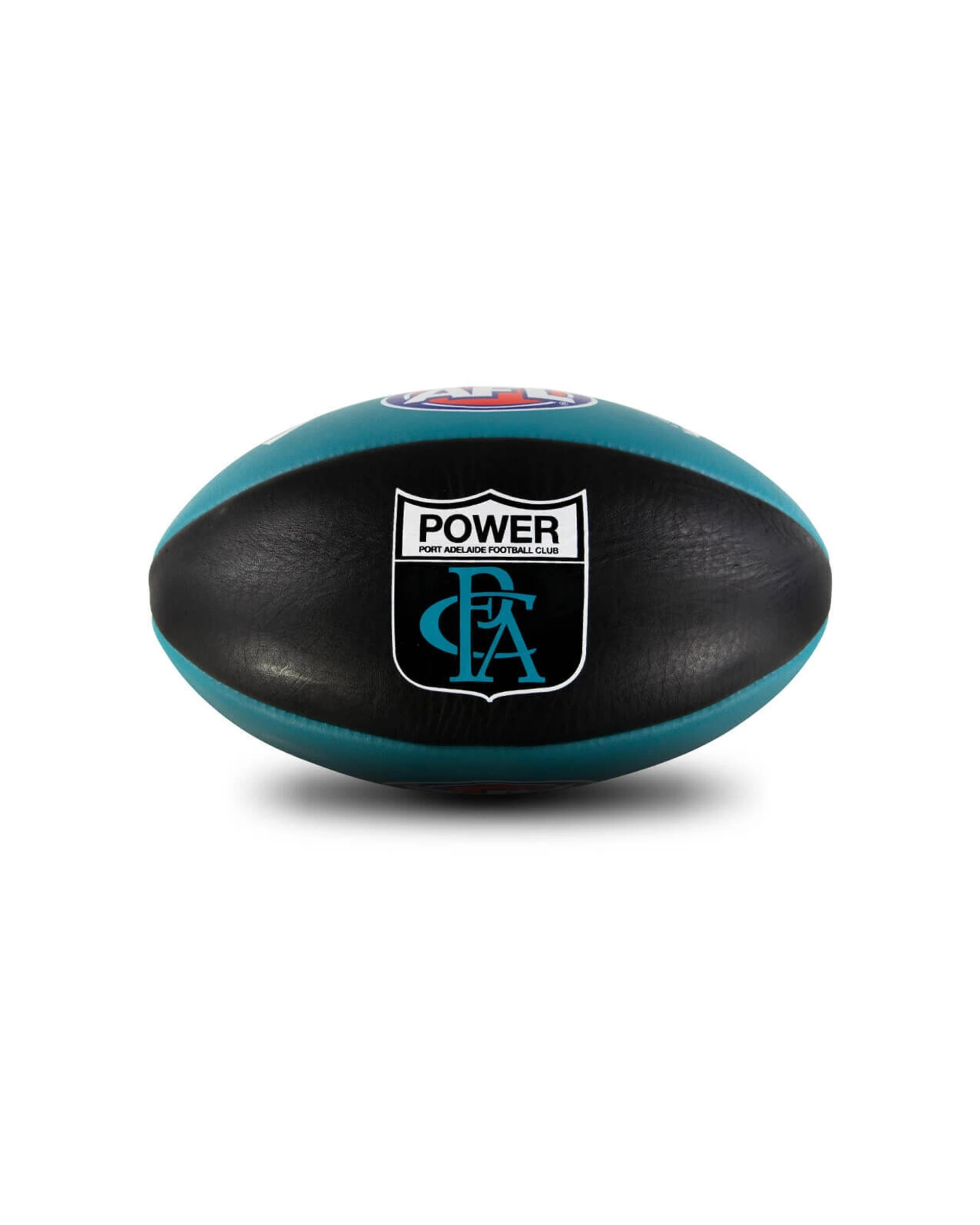 4 Sherrin AFL Team Leather Football Port Adelaide Power Size 5 Training Ball - Multi, 4 of 4