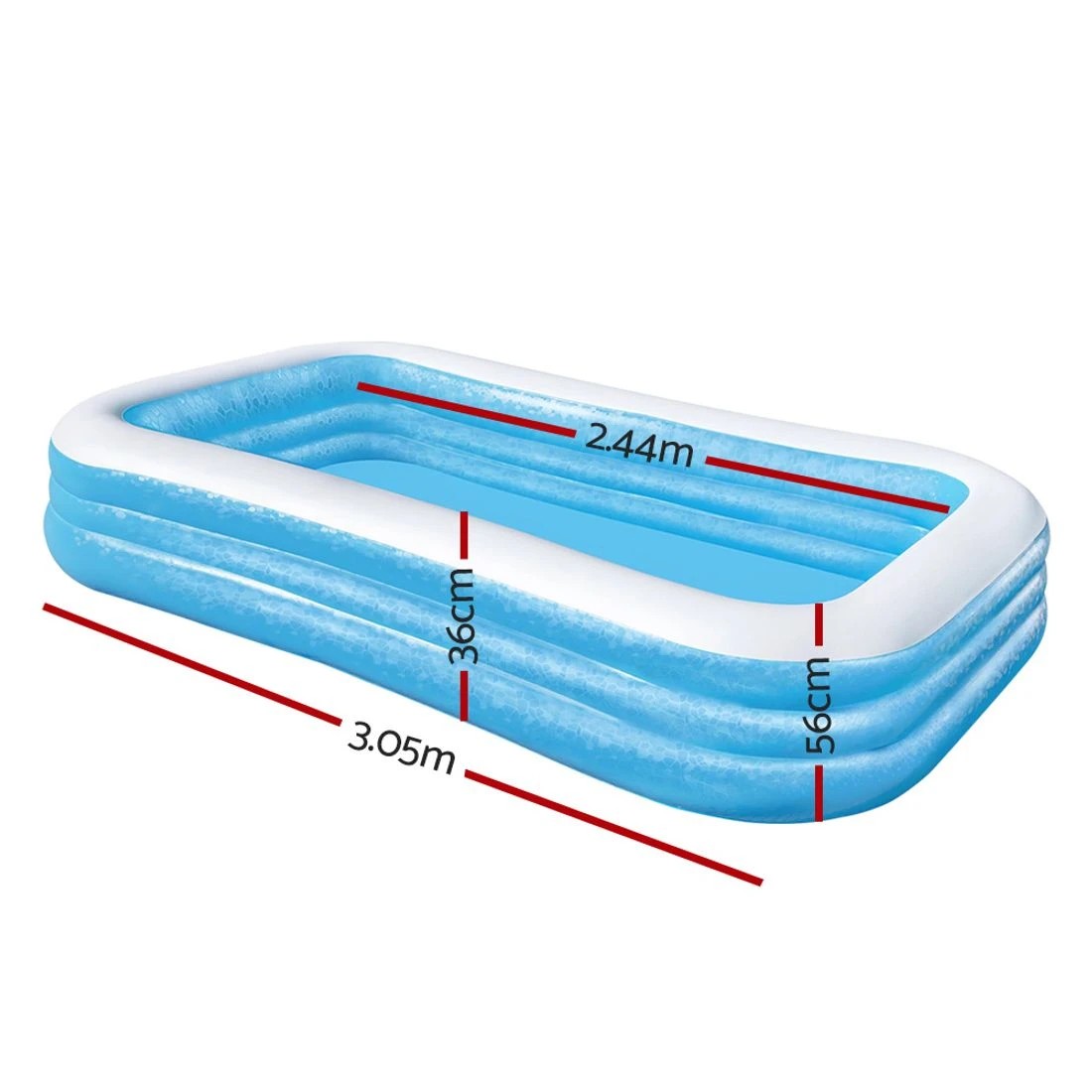 2 Bestway Kids Pool 305x183x56cm Inflatable Above Ground Swimming Family Paddling Pool 1161L Easy Setup - Multi, 2 of 5
