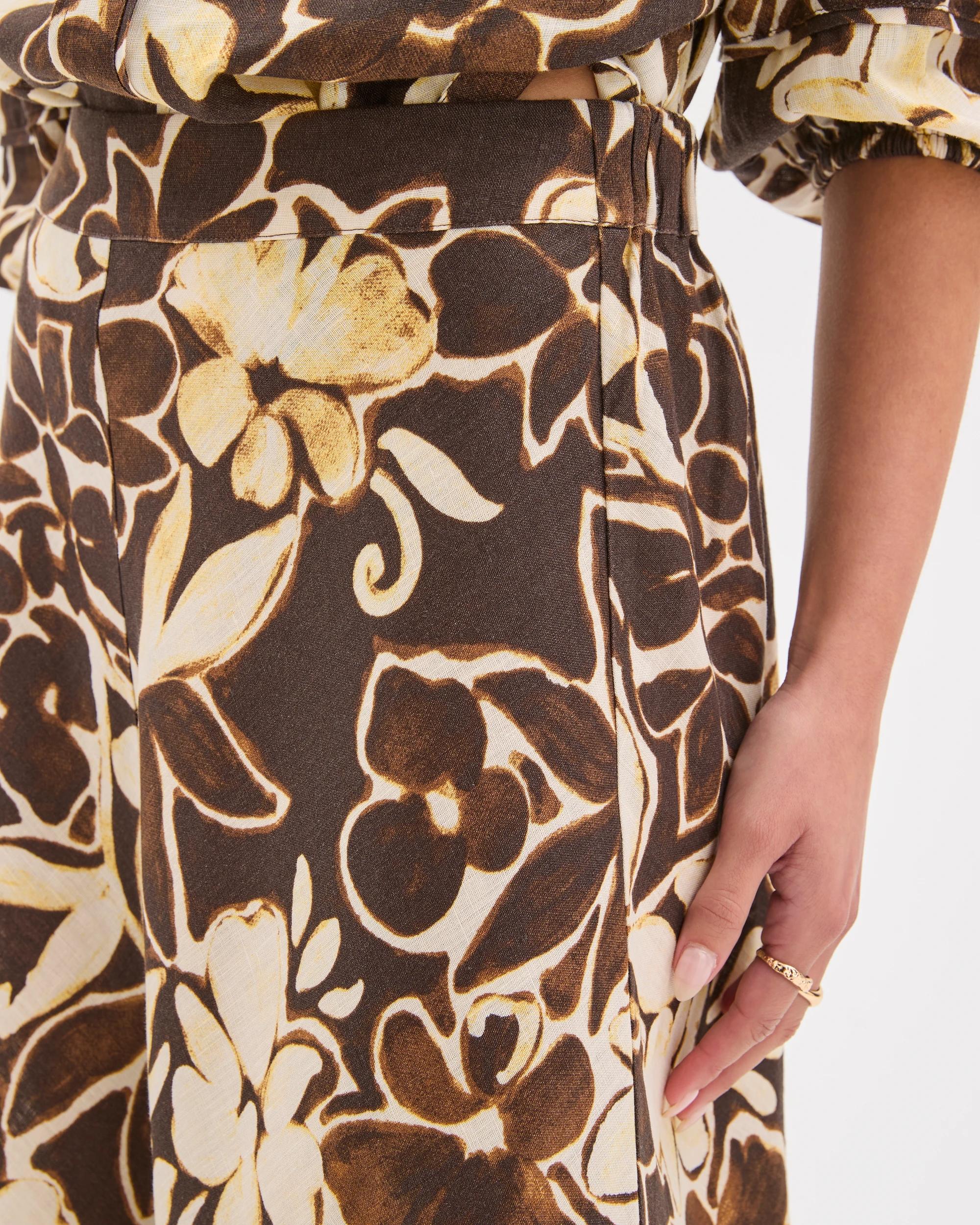 5 Target Petites Petites European Linen Seam Detail Midi Skirt FLORAL PRINT, 5 of 6