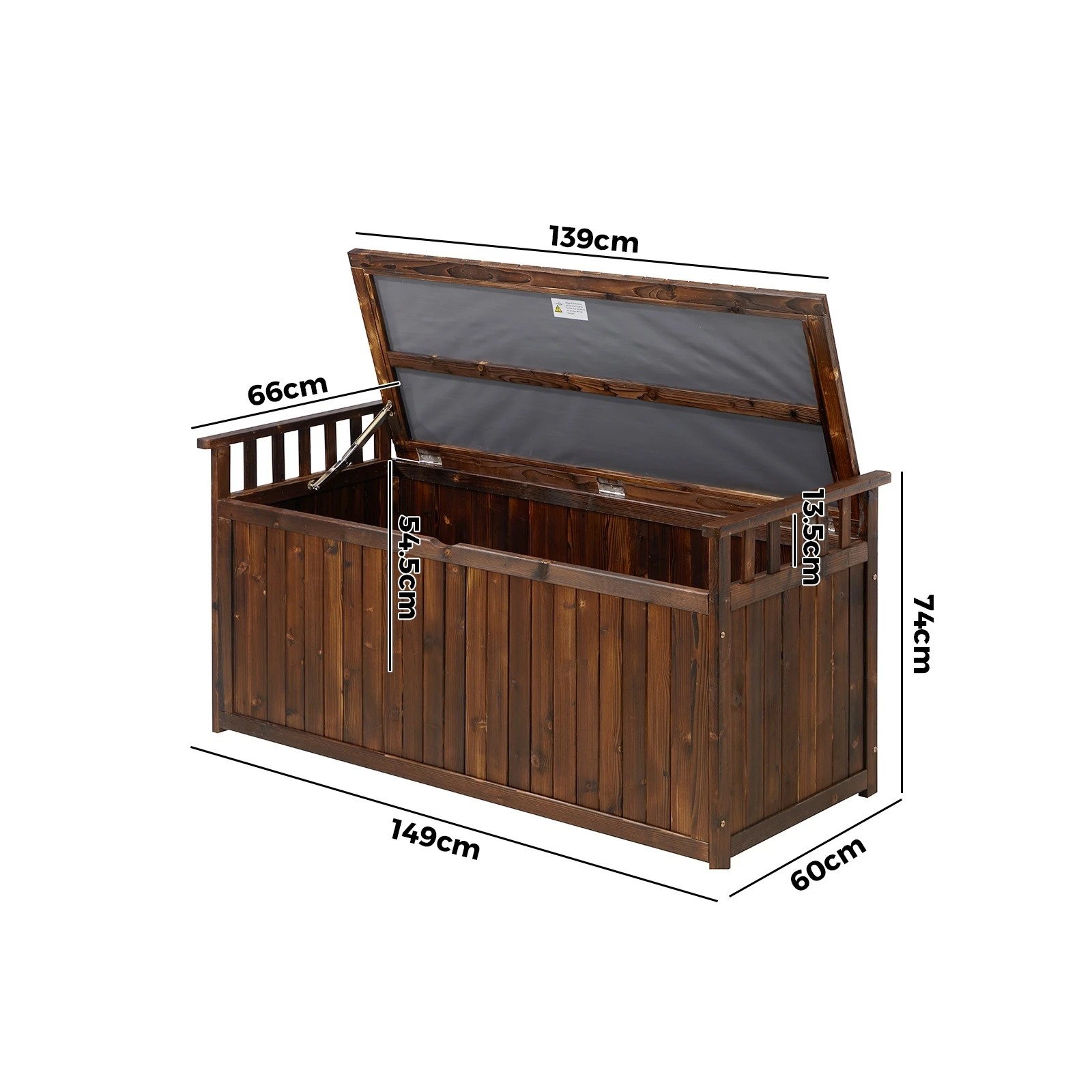 2 Livsip Outdoor Storage Box Garden Bench Wooden Container Cabinet 500L Large - Charcoal, 2 of 7