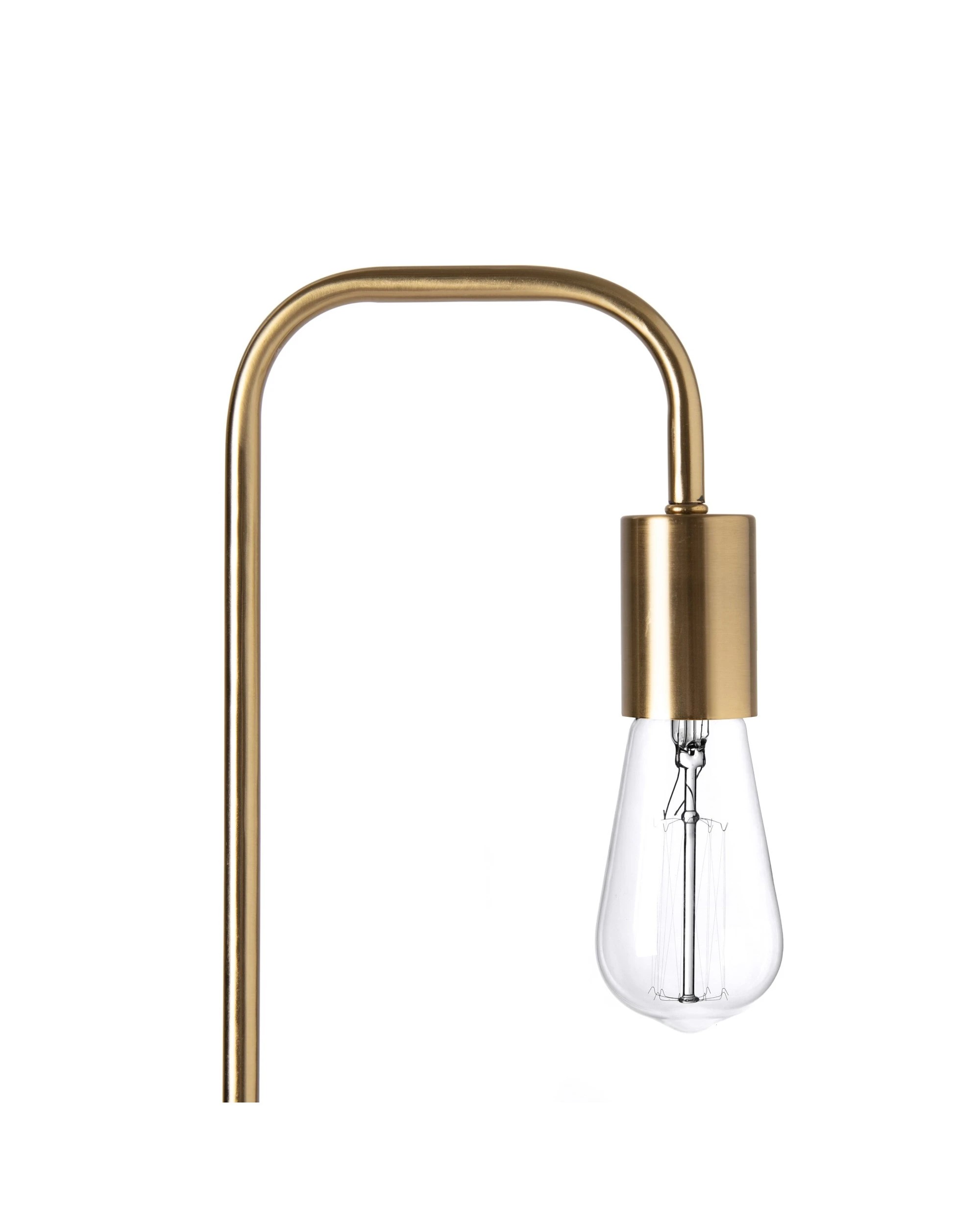 6 Sherwood Kara Industrial Style Metal Floor Lamp - Gold, 6 of 10