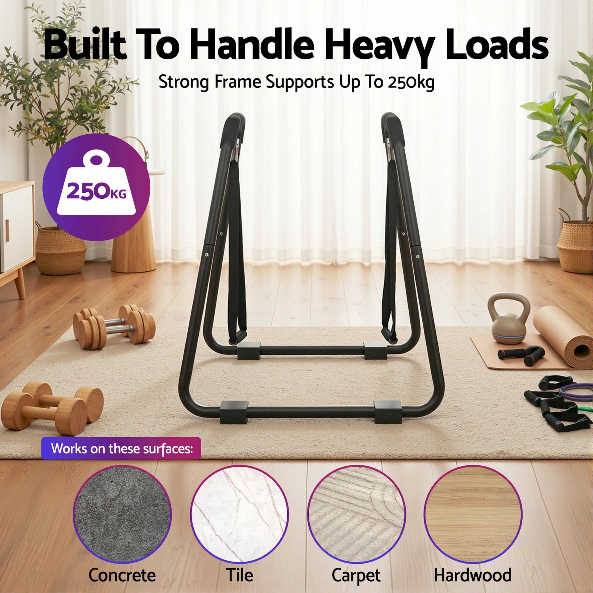 6 Everfit Dip Station Parallel Bars Heavy Duty Home Gym Stand Calisthenics - Black, 6 of 8