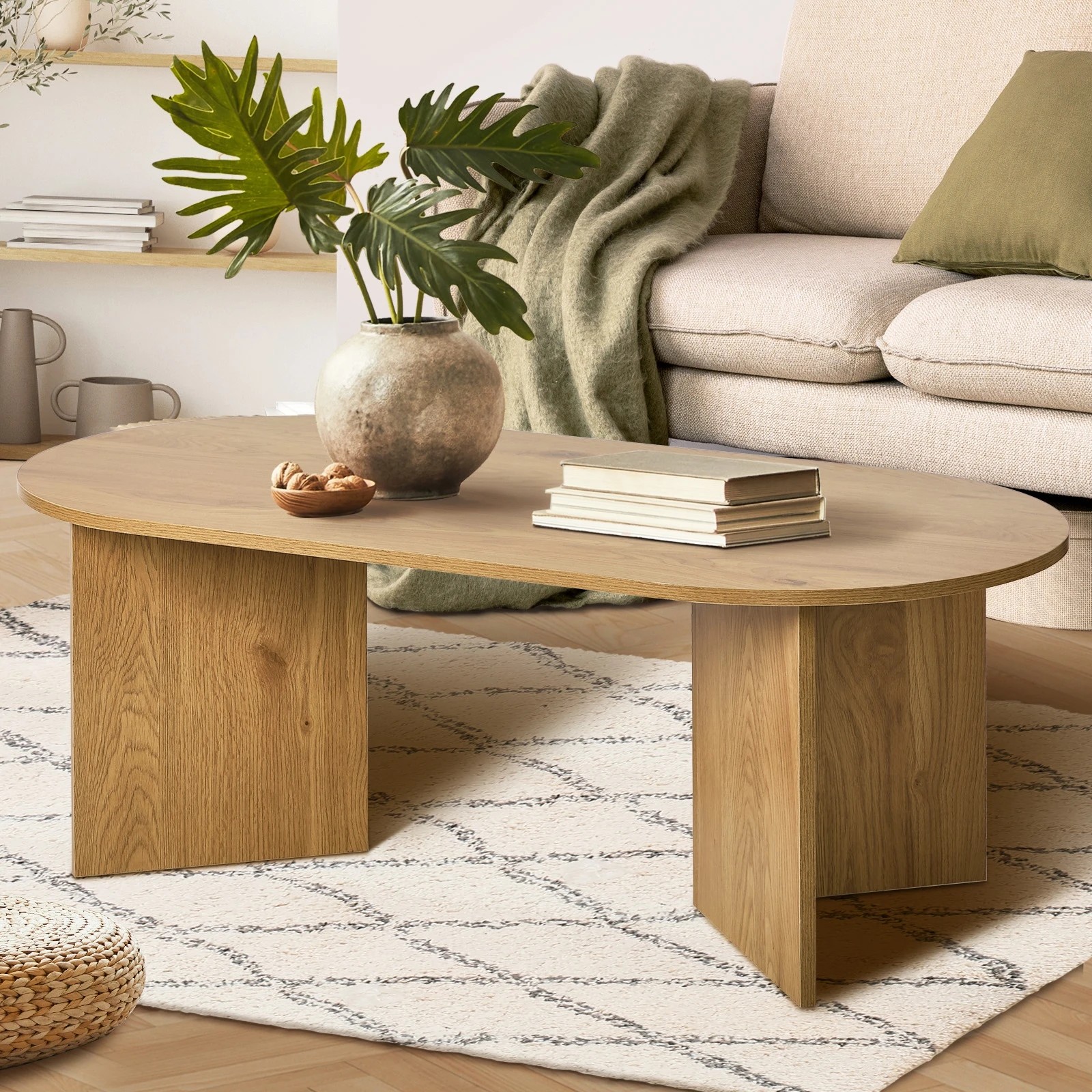 3 Oikiture Coffee Table Oval - Natural, 3 of 10