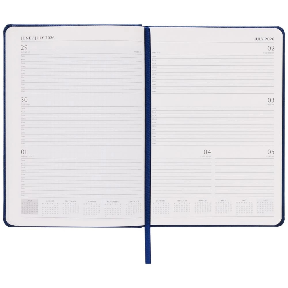 6 J.Burrows A5 Week to View Textured FY26/27 Diary Navy, 6 of 6