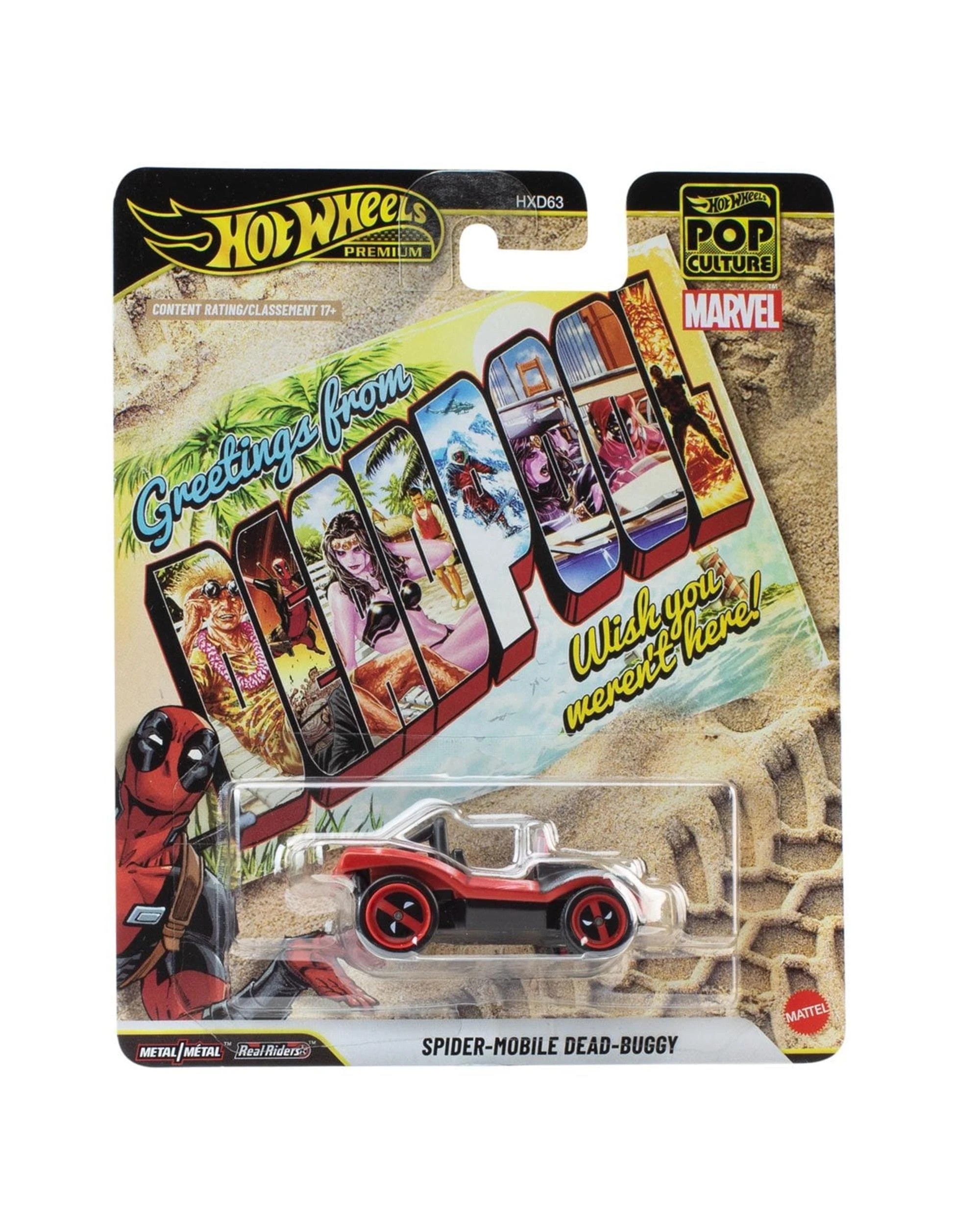 1 Hot Wheels Premium Pop Culture Marvel Deadpool Spider-Mobile Dead-Buggy Diecast Vehicle, 1 of 5