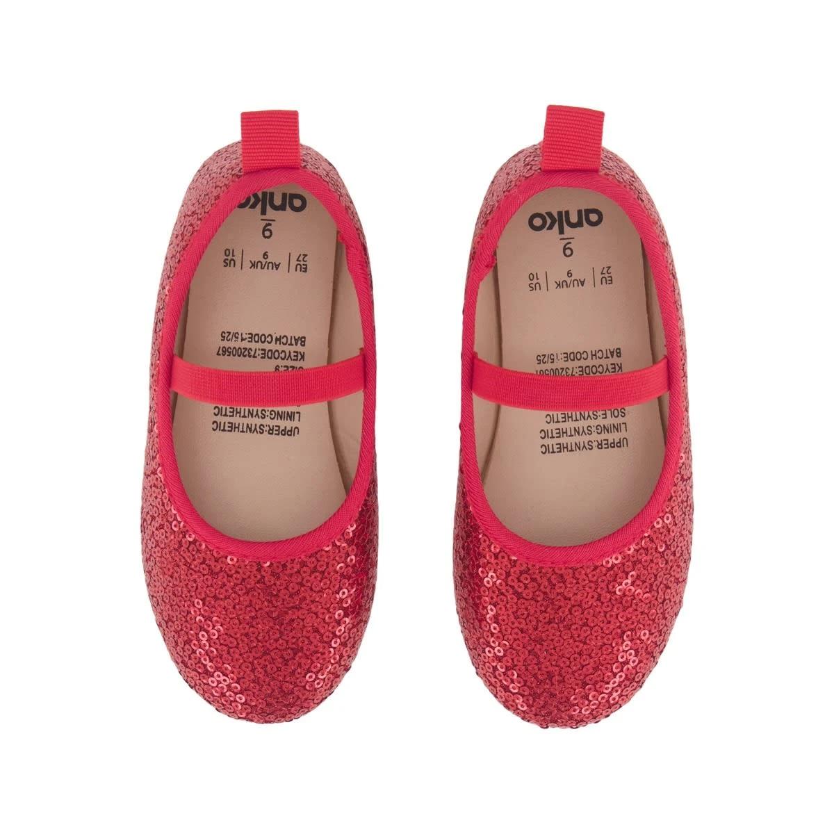 2 Junior Sequin Flats RED SEQUIN, 2 of 5