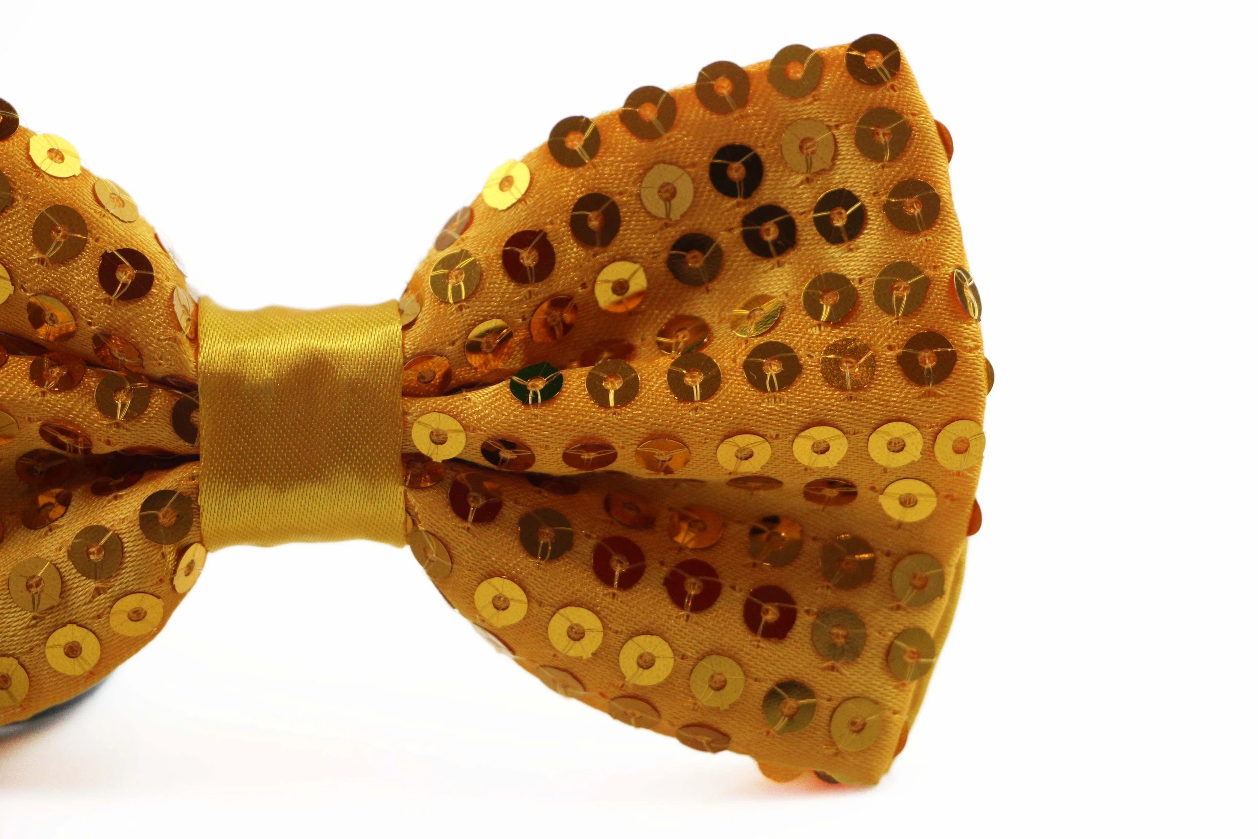 3 Zasel Mens Yellow Sequin Patterned Bow Tie - Yellow, 3 of 4