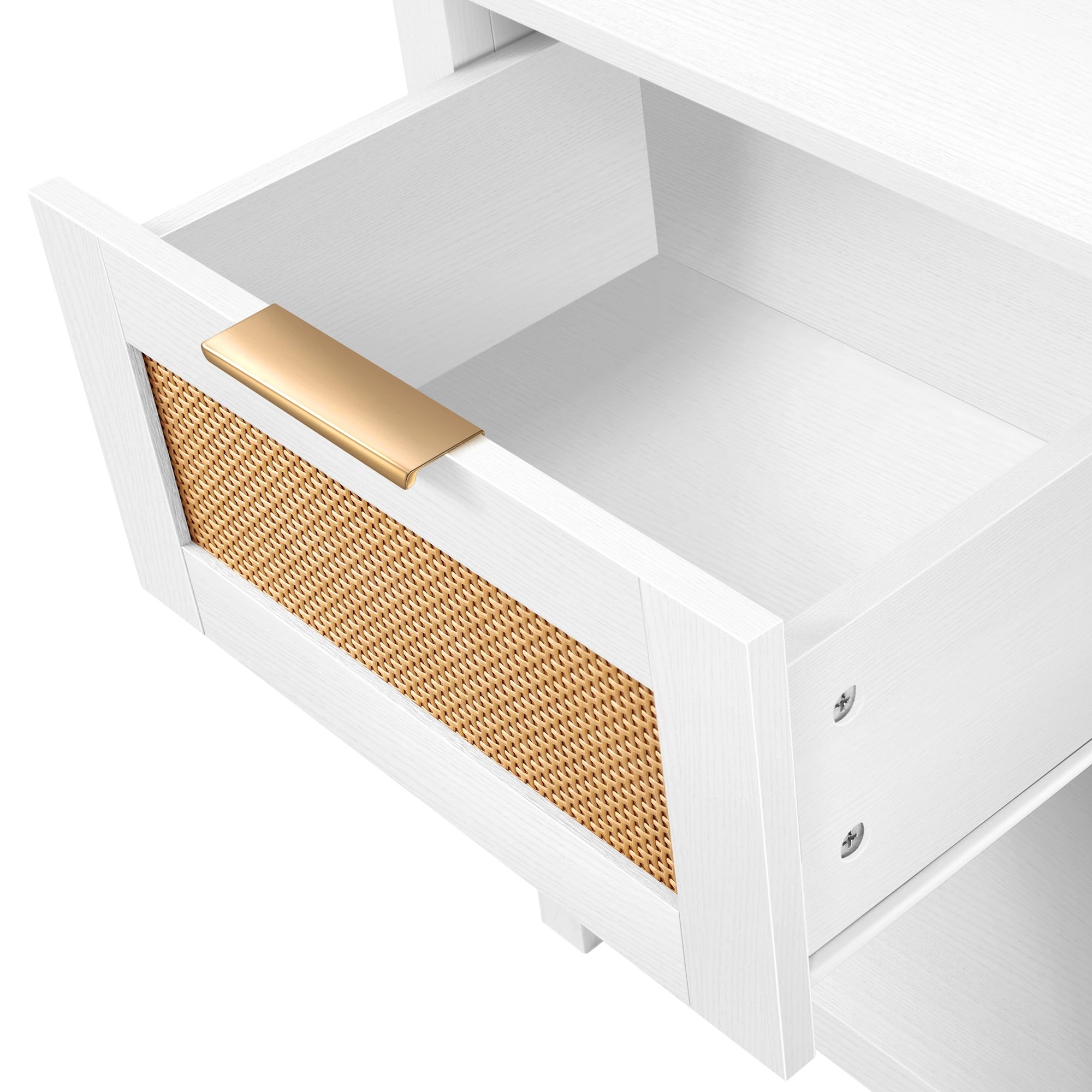 8 Alfordson Bedside Table Nightstand Side End 1 Drawer Storage Shelf - White, 8 of 10