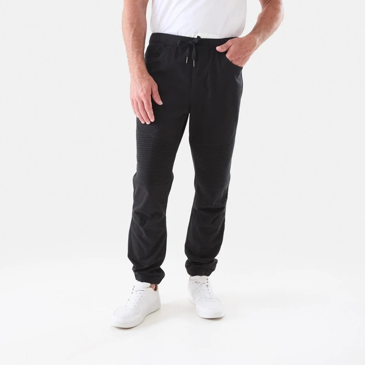 1 Elastic Waist Moto Joggers BLACK, 1 of 5