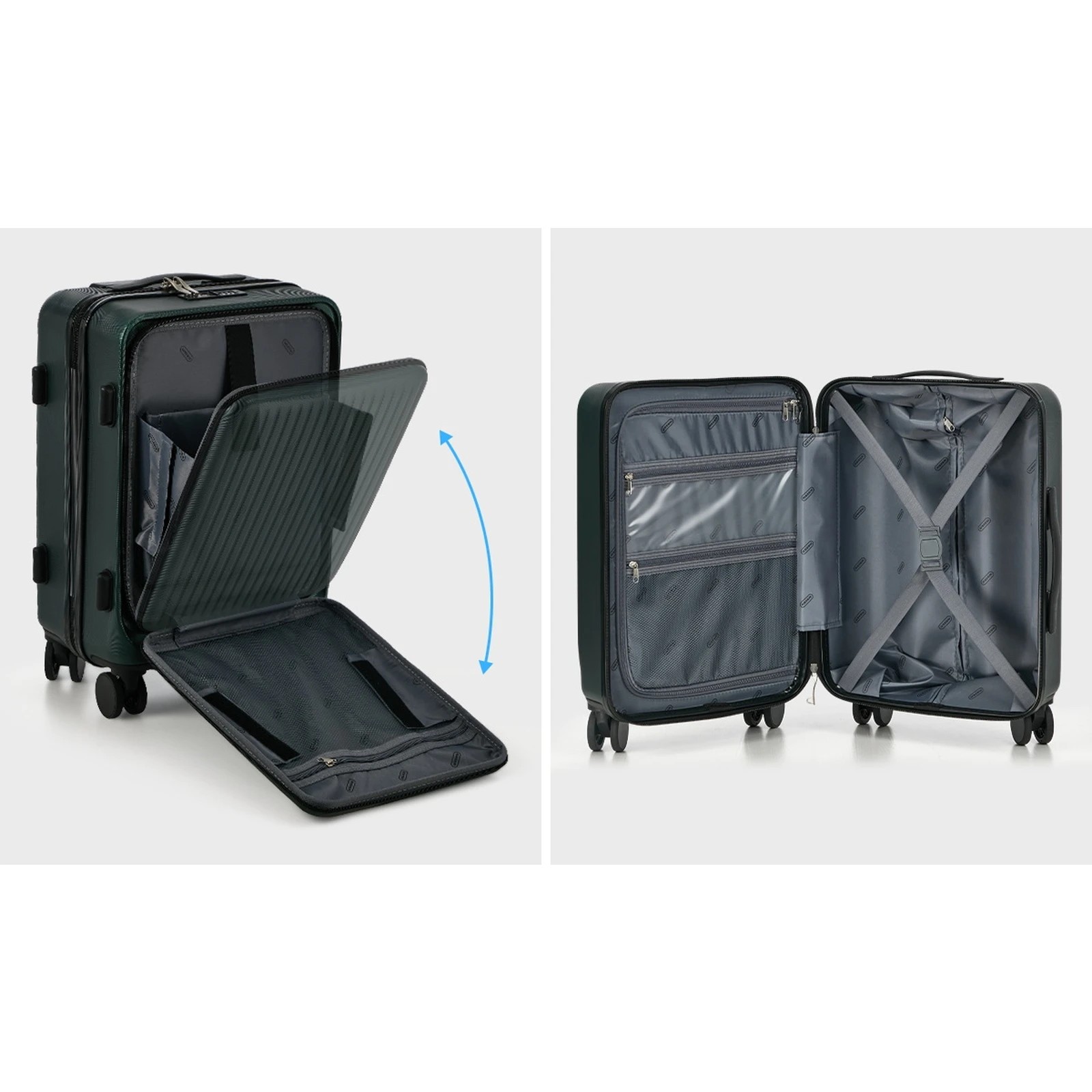 8 Mazam 24" Luggage Suitcase Front Opening Travel TSA Hard Case - Green, 8 of 10