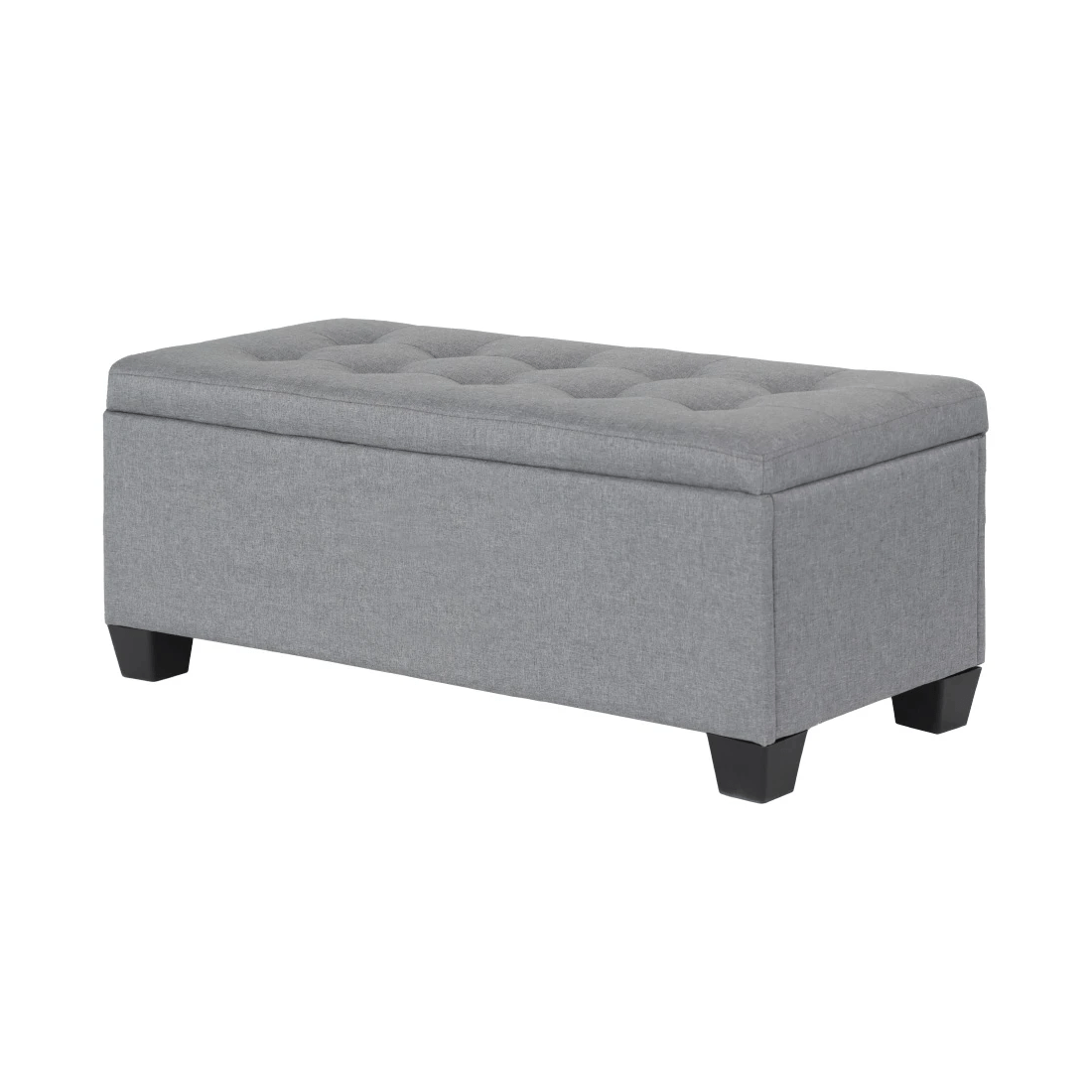 1 Artiss Storage Ottoman Blanket Box 97cm Linen - Grey, 1 of 7