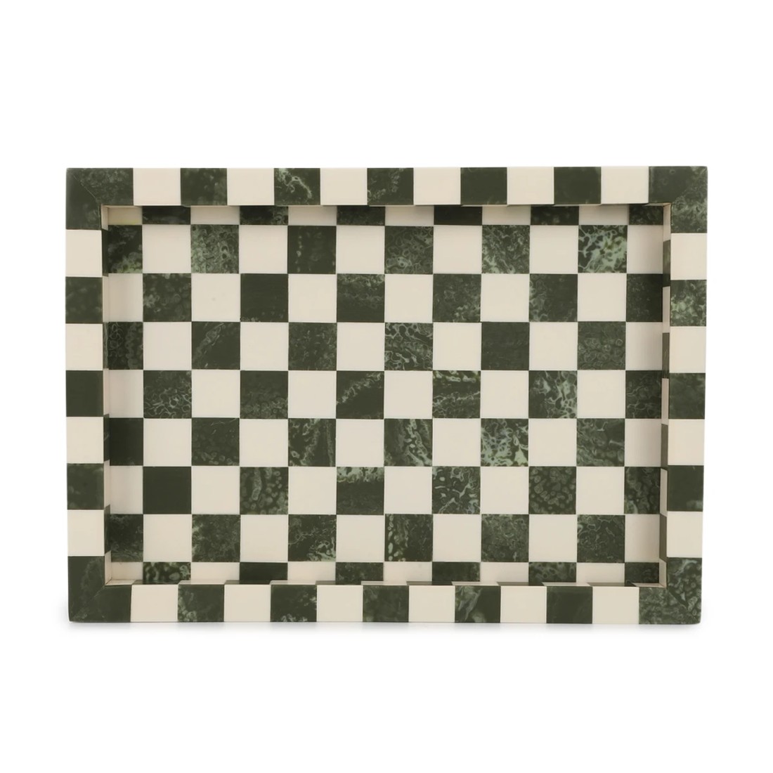 3 Green Check Decor Tray, 3 of 5