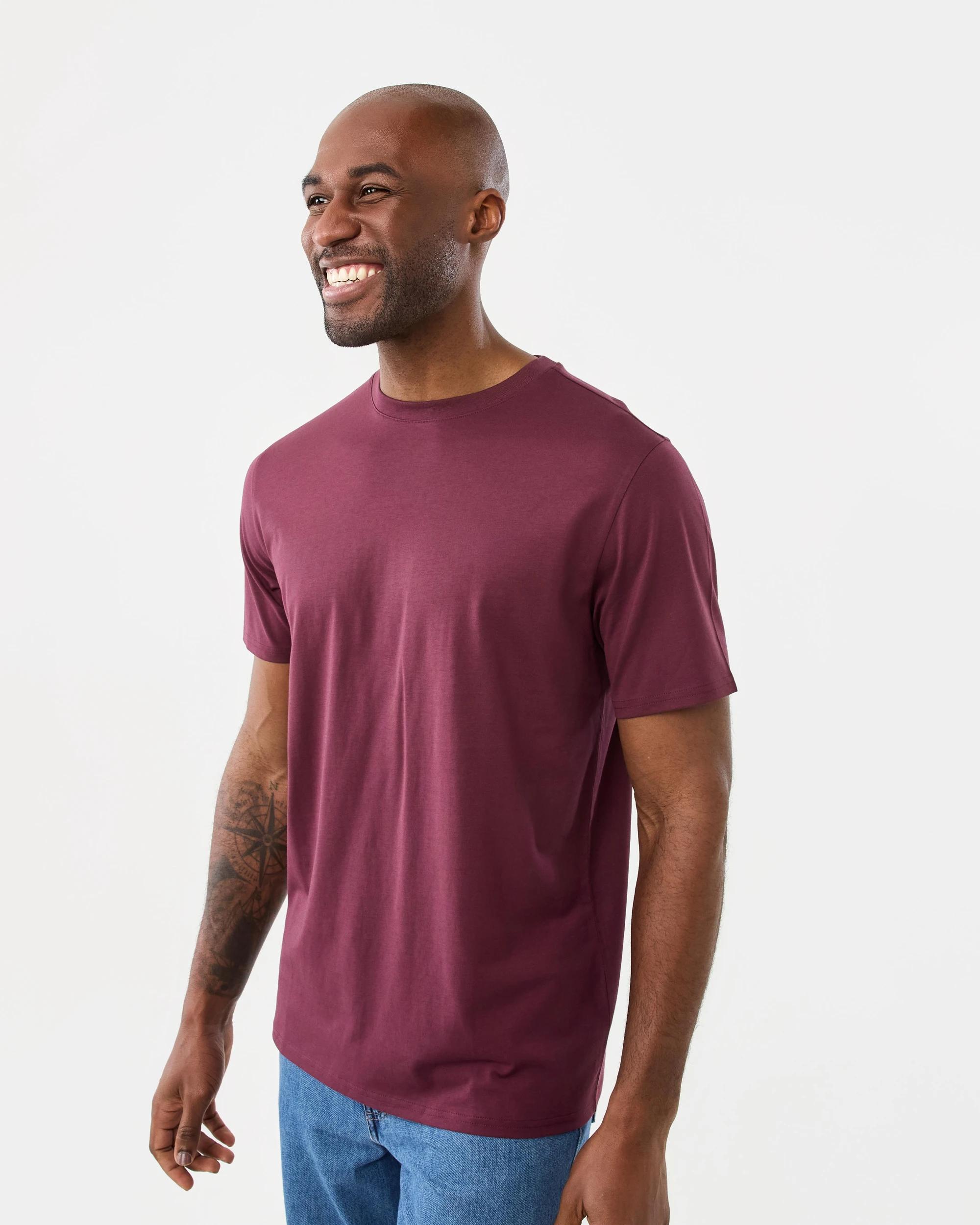 2 Cotton T-shirt Mauve Wine, 2 of 5