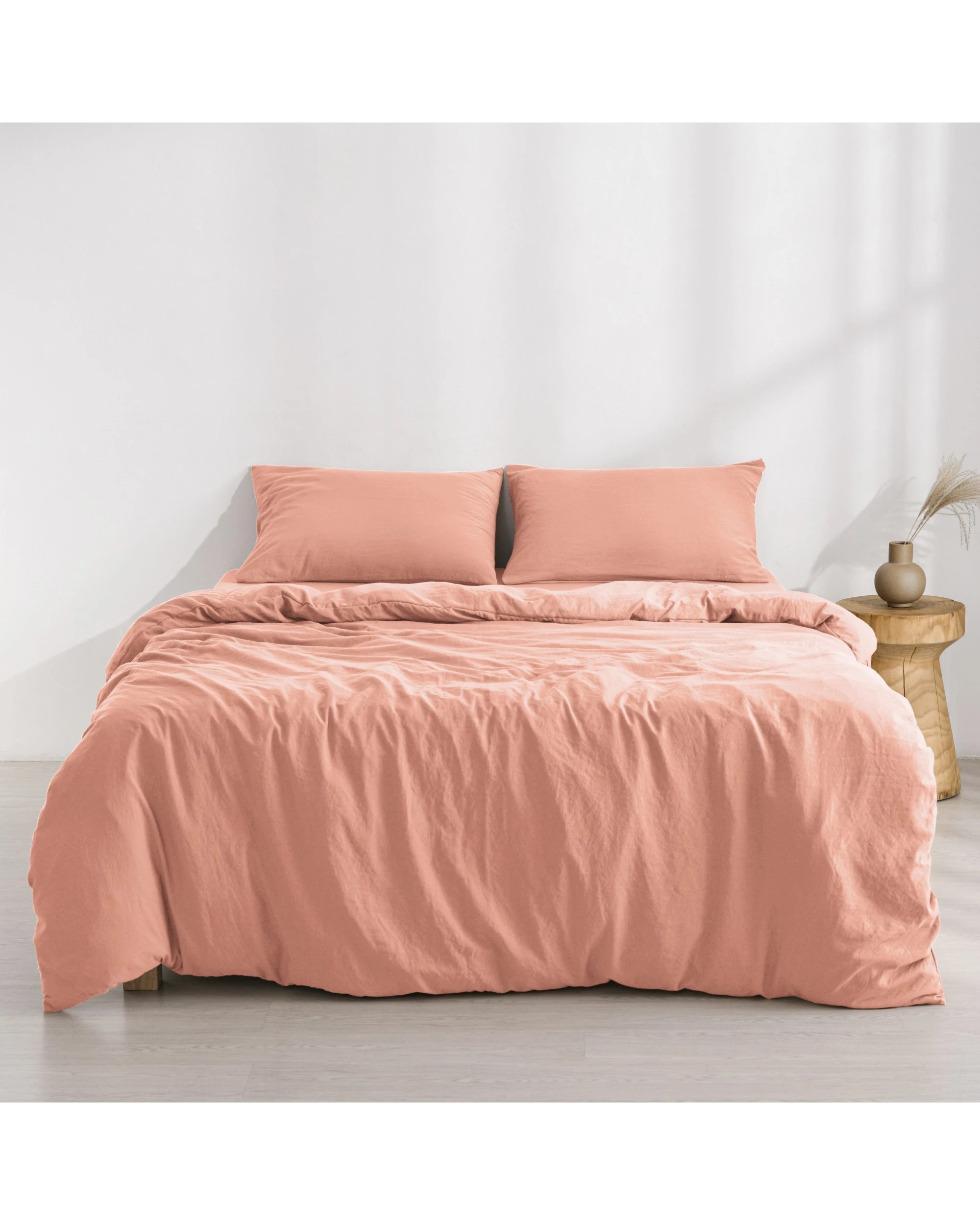1 Dreamaker Superfine Washed Microfibre Quilt Cover Set - Double Bed - Pink Clay, 1 of 7