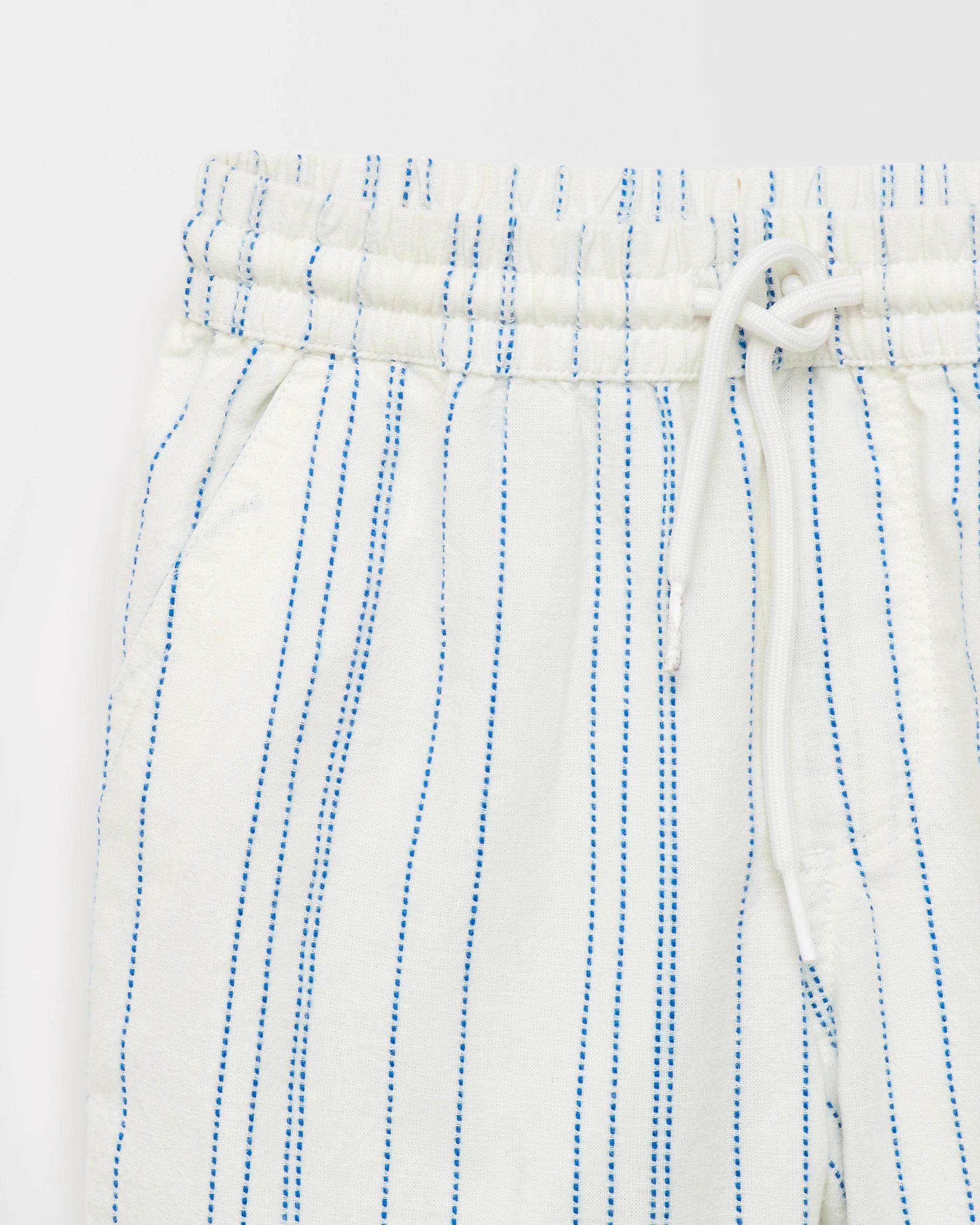 6 Target Cotton Linen Blend Textured Stripe Volley Shorts BLUE / WHITE STRIPE, 6 of 6