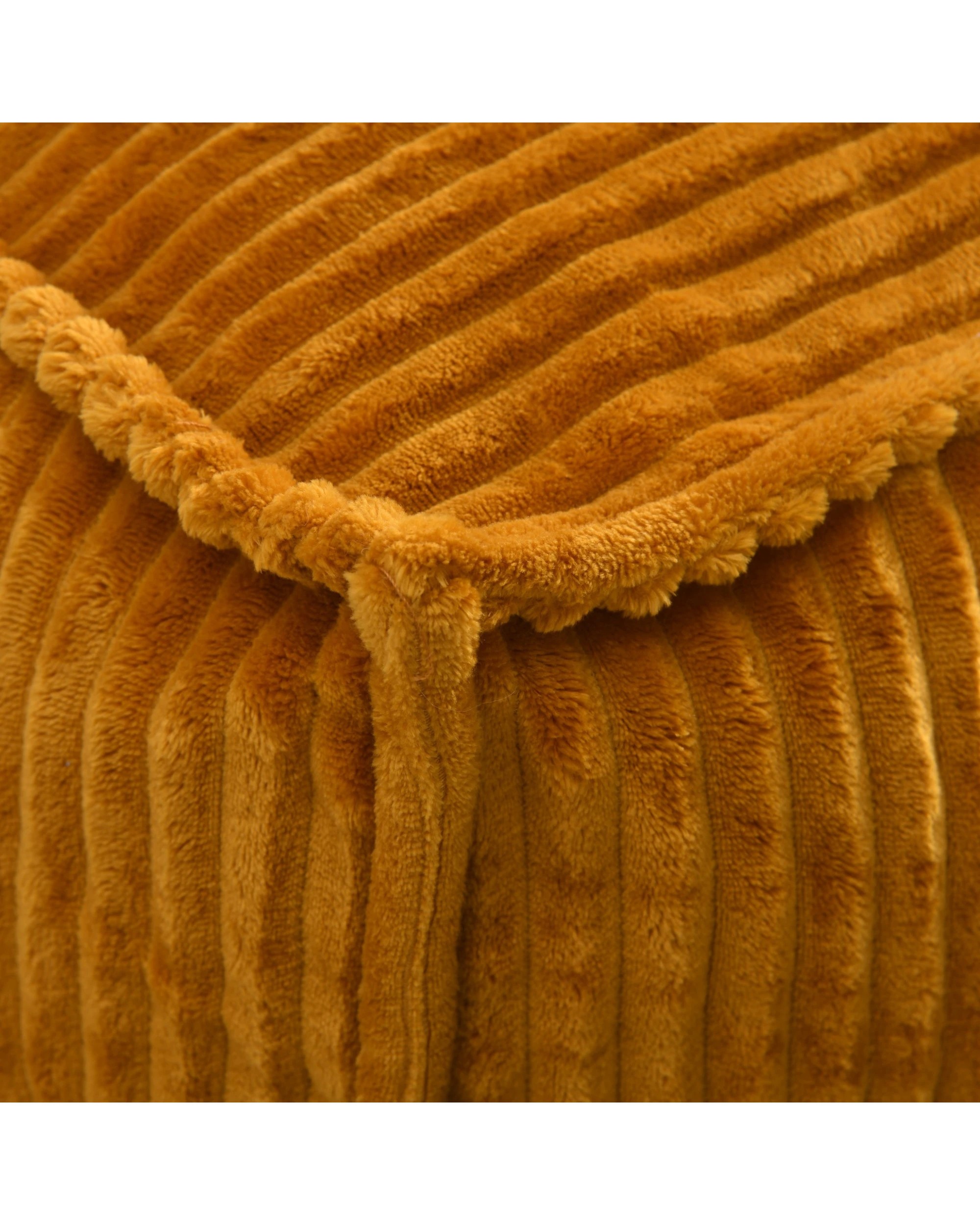 7 Cadence & Co. Wilde Ribbed Luxe Fleece Double Sofa Bean Bag Lounge Cover - Mustard, 7 of 9