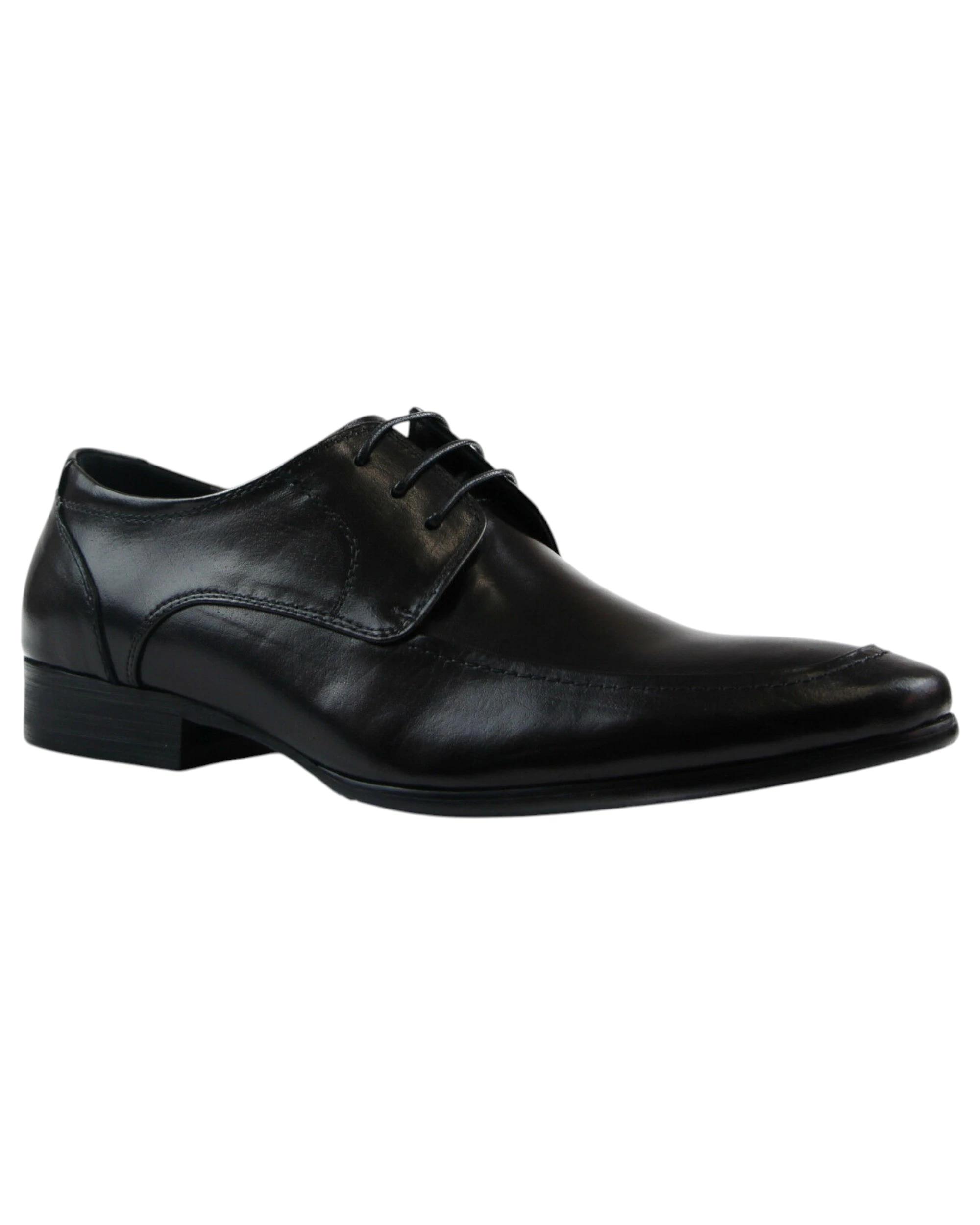 1 Zasel Mens Daniel Leather Lace Up Work Formal Dress Wedding Shoes BLACK, 1 of 3